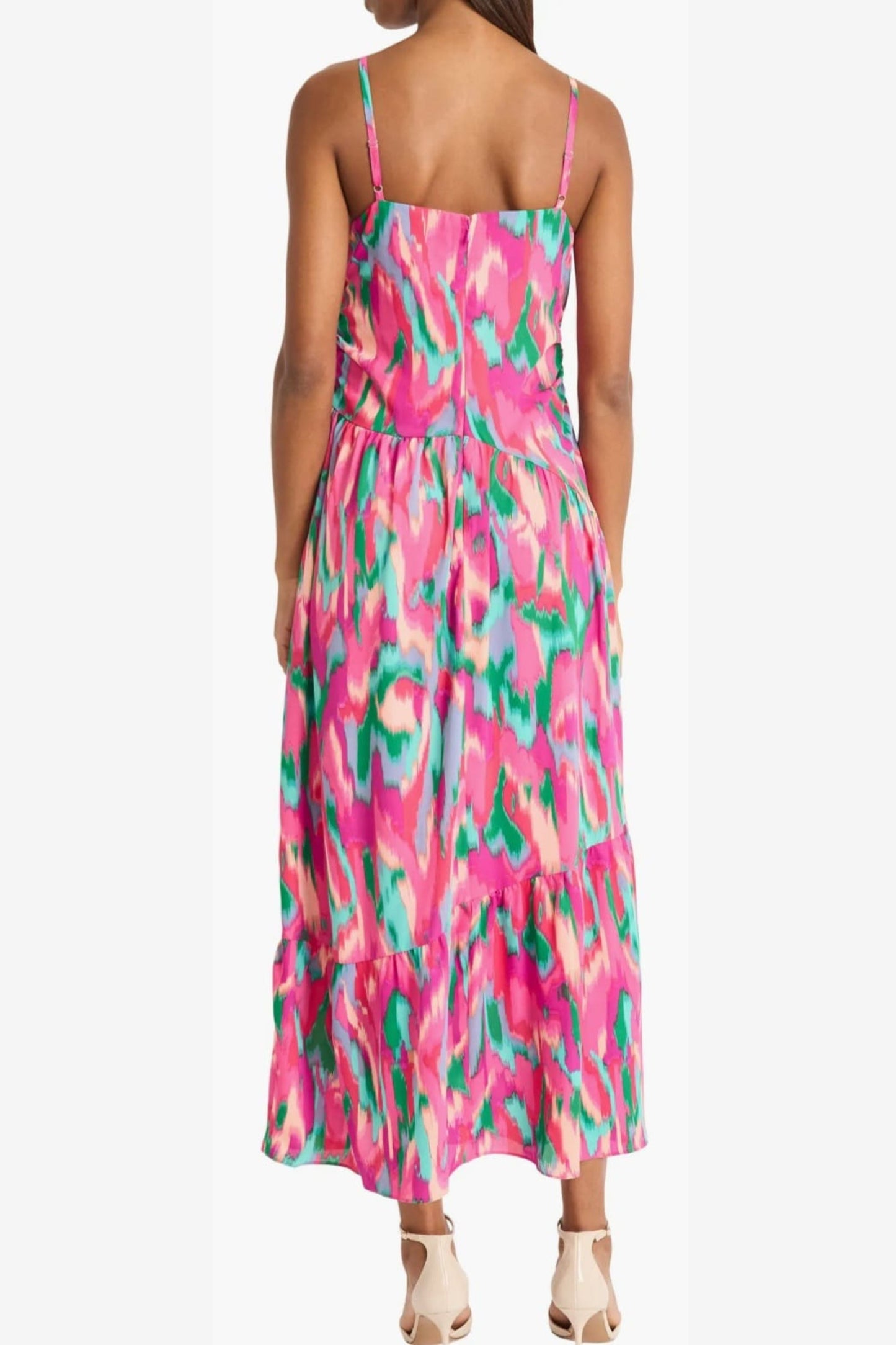 Donna Morgan Multi Color Spaghetti Strap Maxi Dress