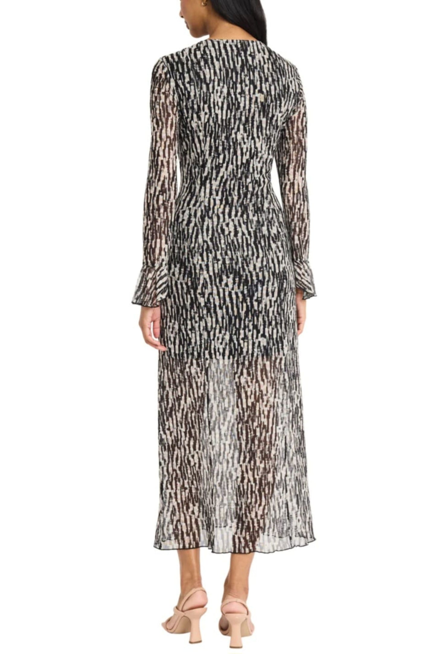 Donna Morgan Multi Print Long Sleeve Maxi Dress