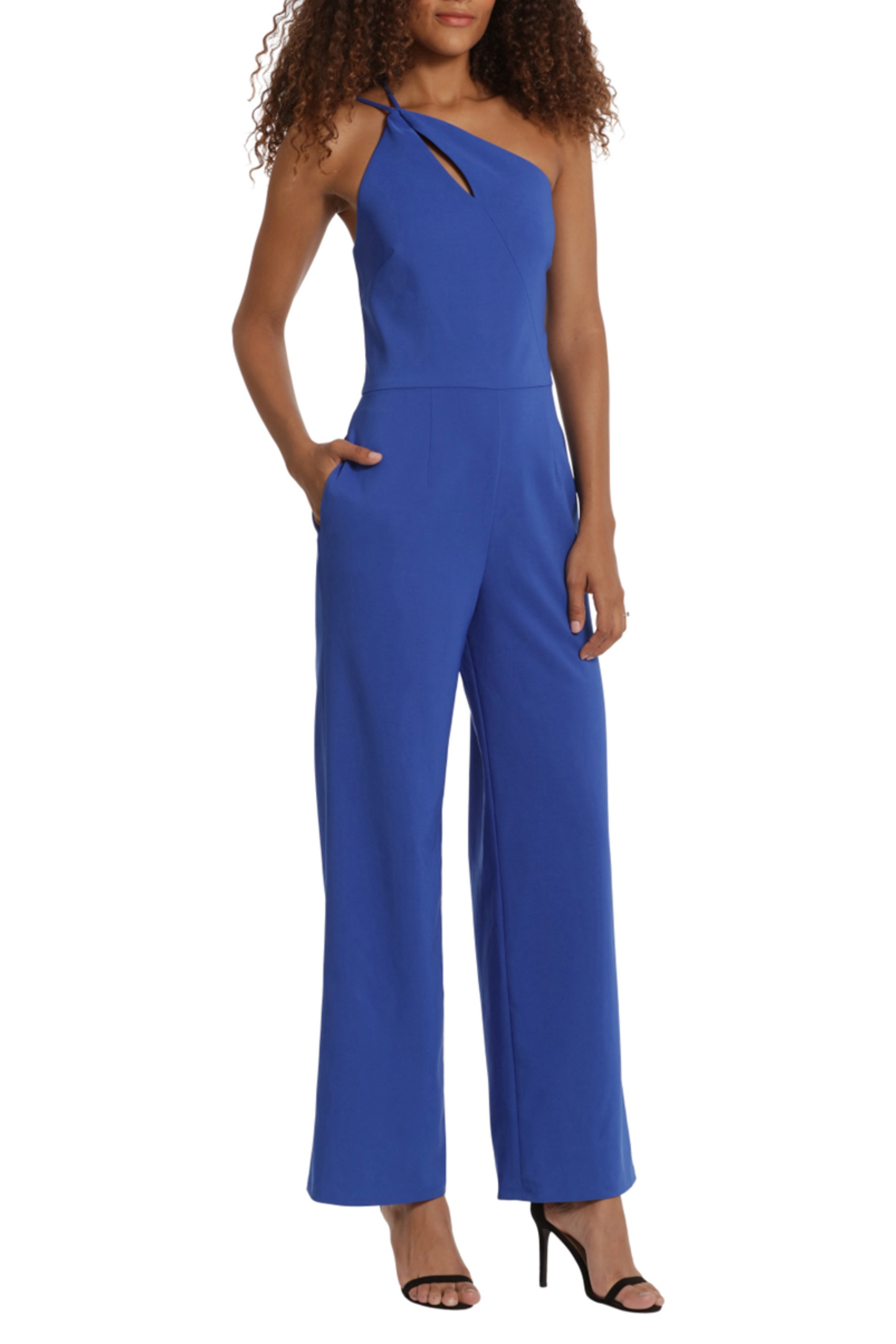Donna Morgan One Shoulder Straight Leg Jumpsuit