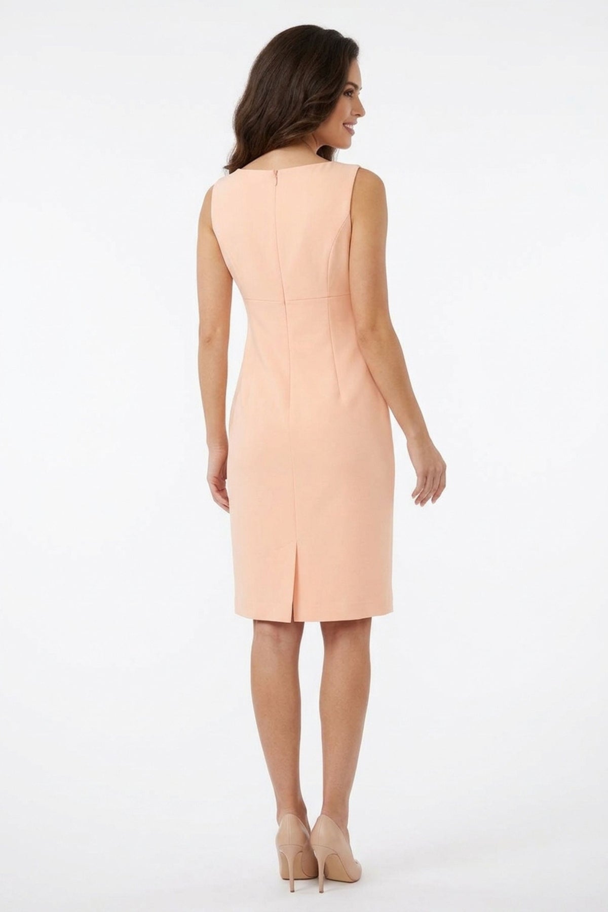 Evan Picone Peach Blossom Sleeveless Sheath Sheath Dress