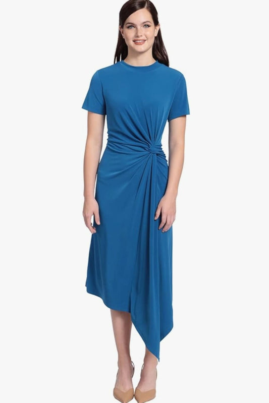 Maggy London Short Sleeve Drape Day Dress