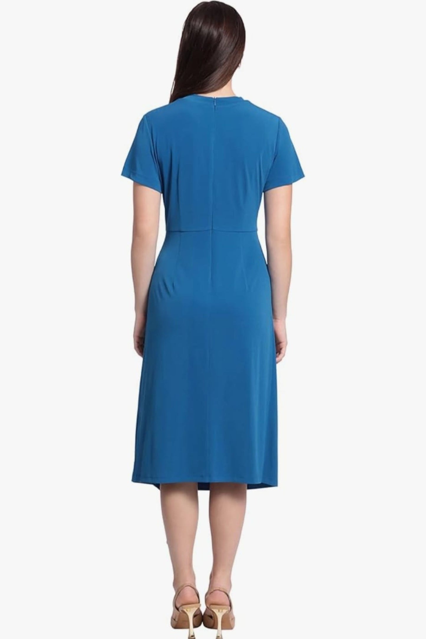 Maggy London Short Sleeve Drape Day Dress