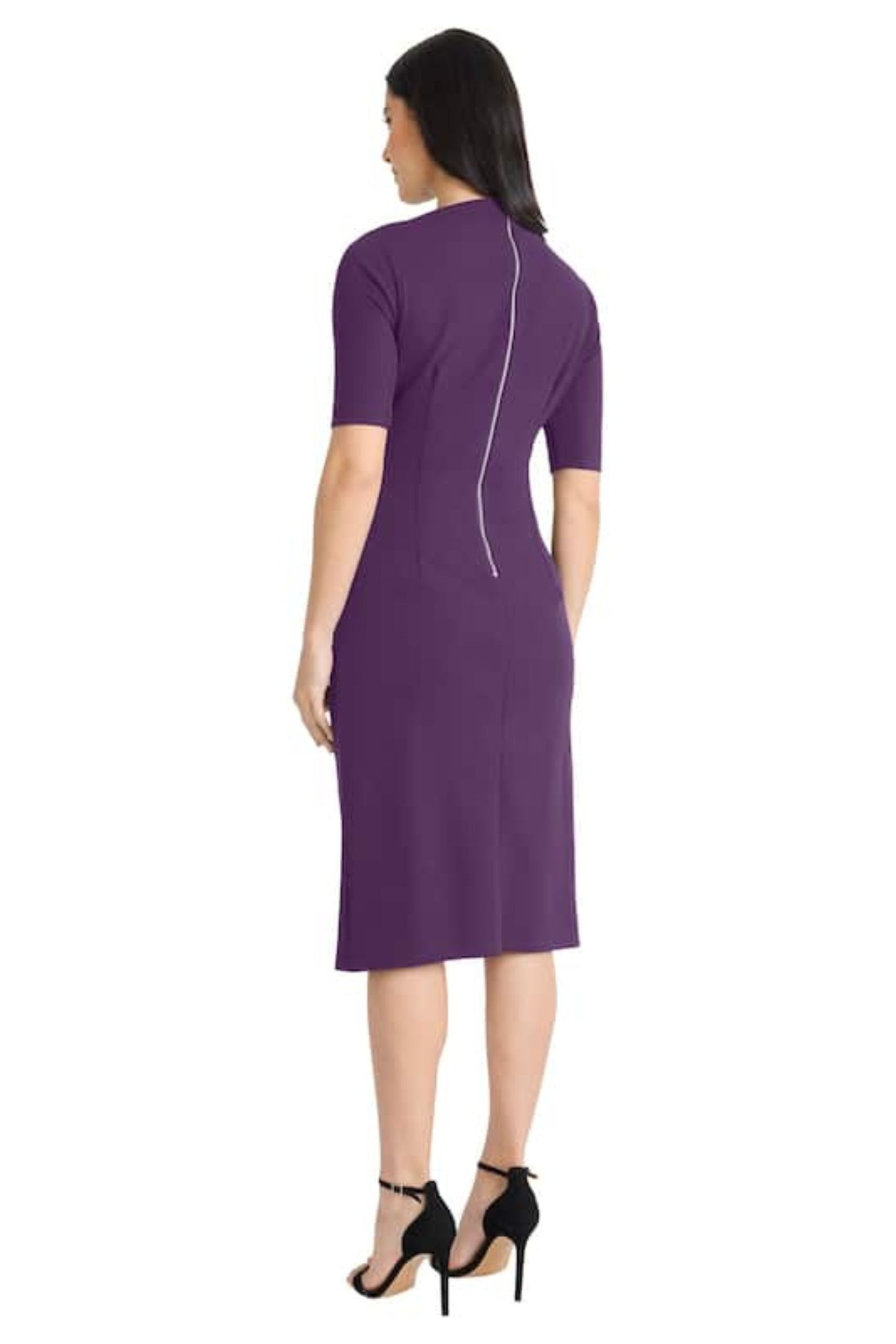 Maggy London Pleated Waist 3/4 Sleeve Sheath Dress