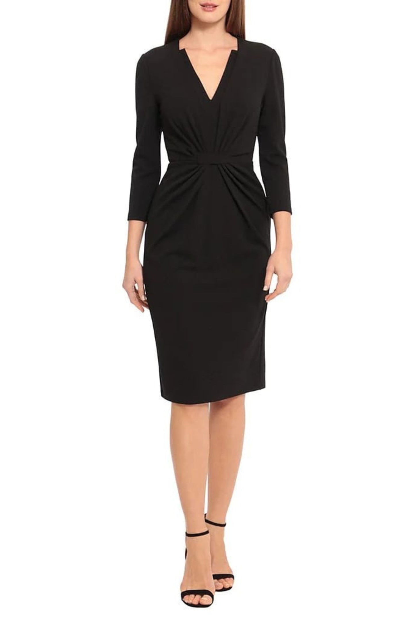 Maggy London Gathered Pleated Waist Sheath Dress