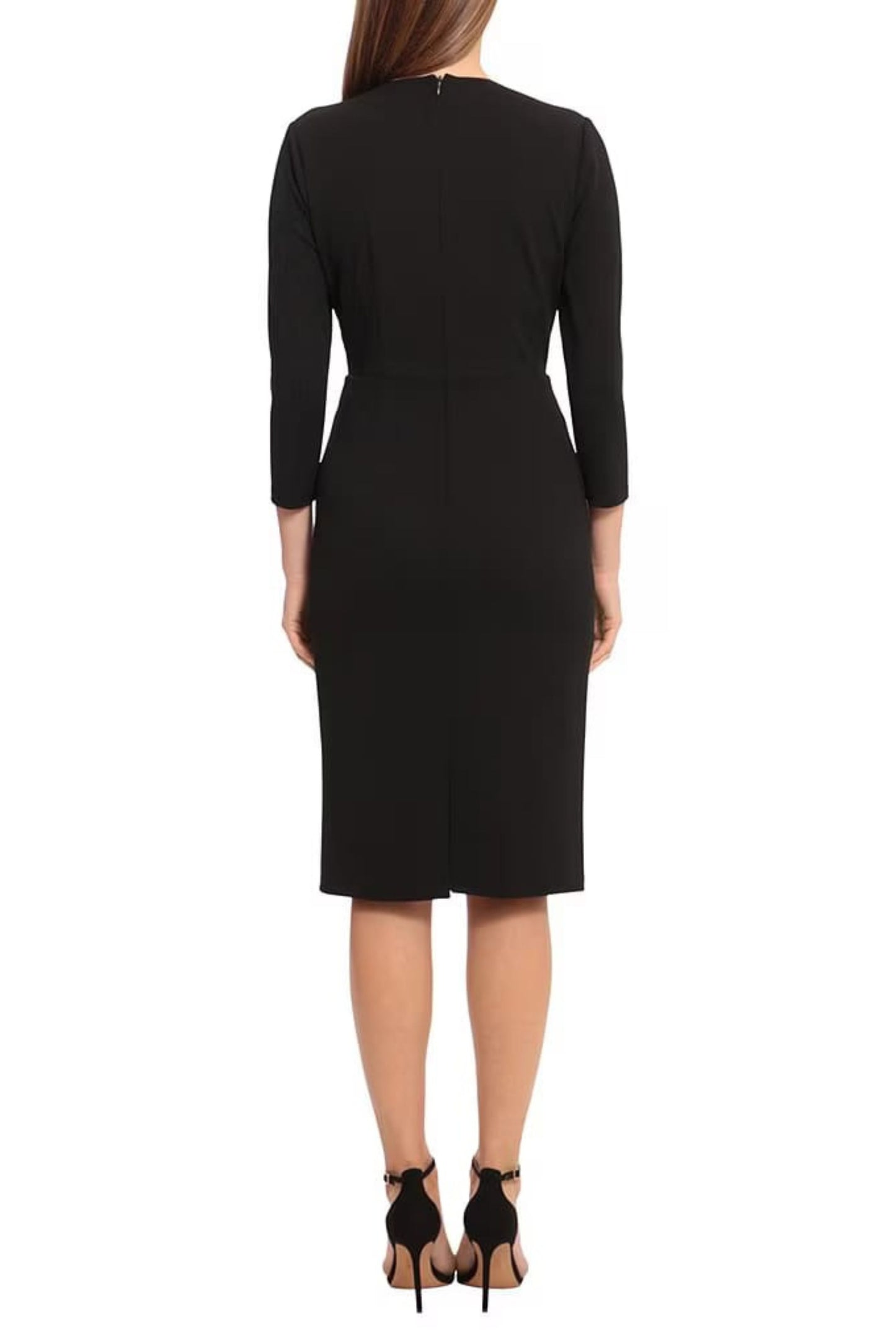 Maggy London Gathered Pleated Waist Sheath Dress