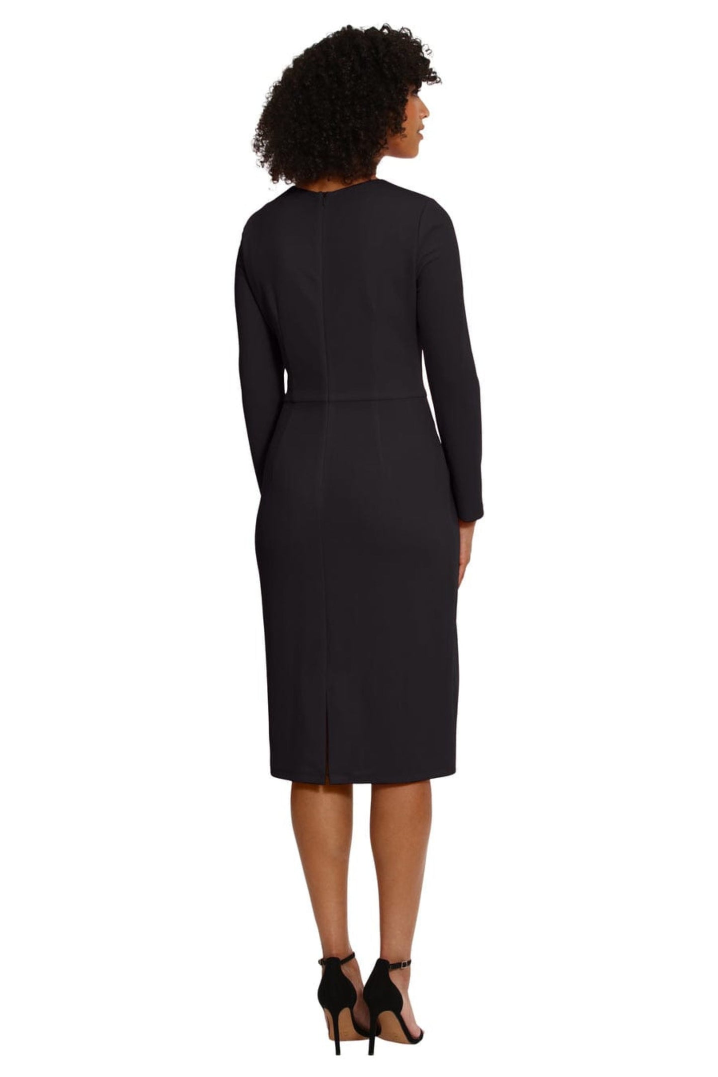 Maggy London Long Sleeve Midi Sheath Dress