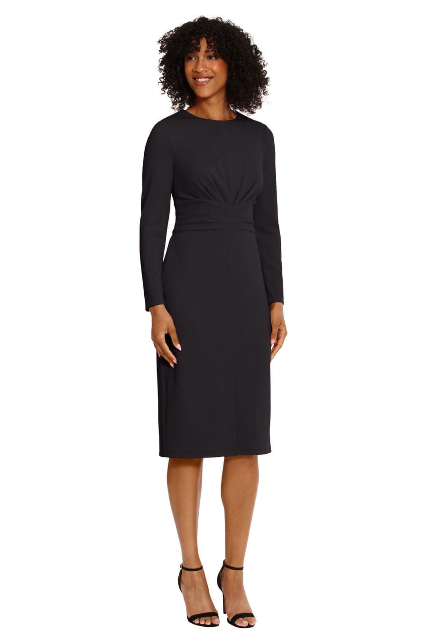 Maggy London Long Sleeve Midi Sheath Dress