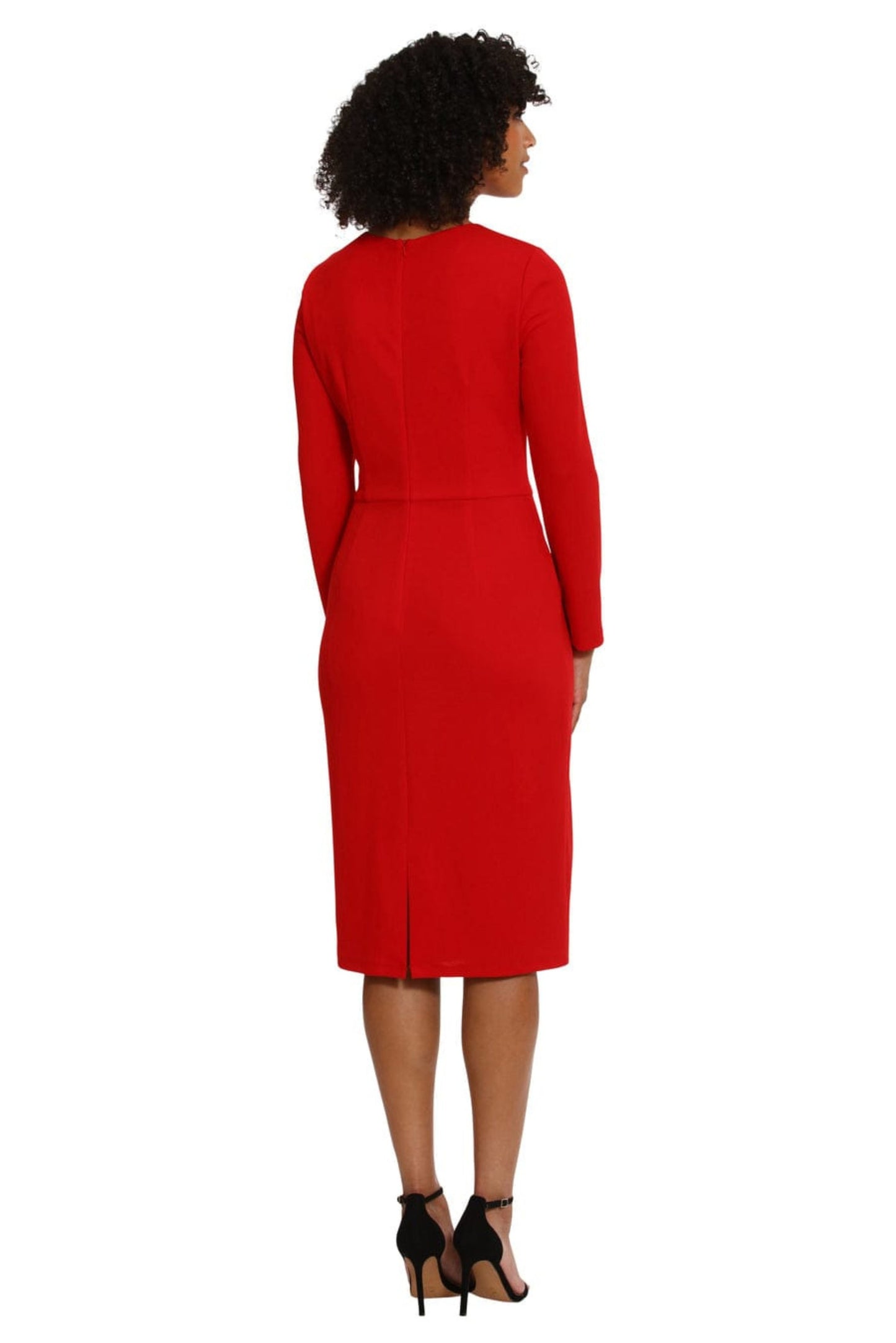 Maggy London Long Sleeve Midi Sheath Dress