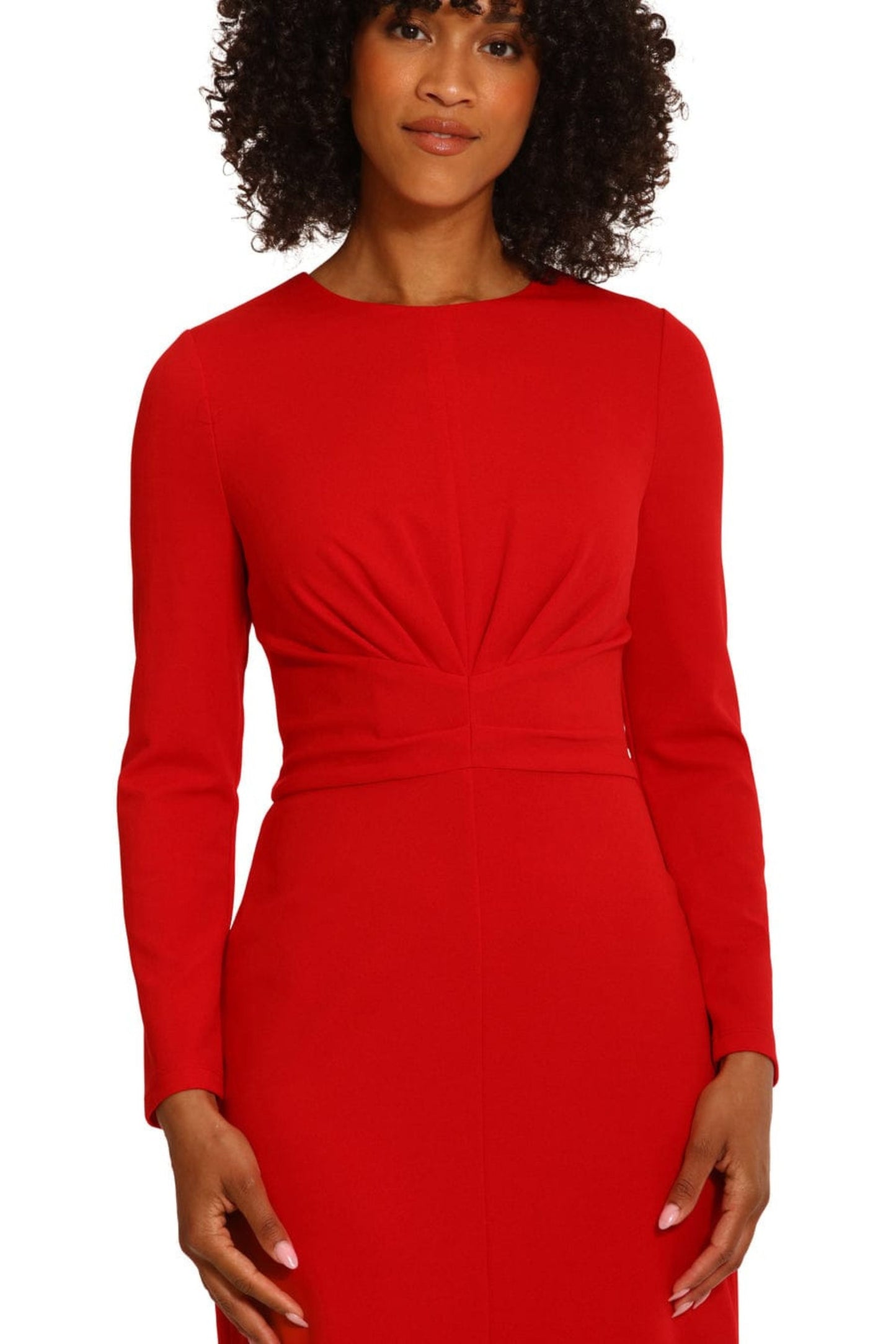 Maggy London Long Sleeve Midi Sheath Dress