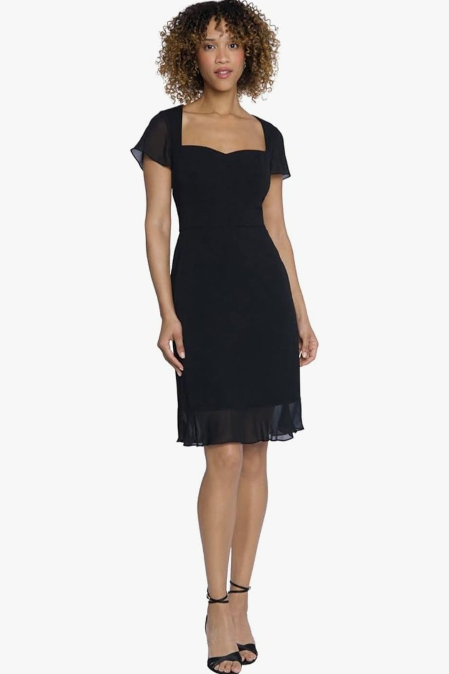 Maggy London Short Sleeve Ruffle Cocktail Dress