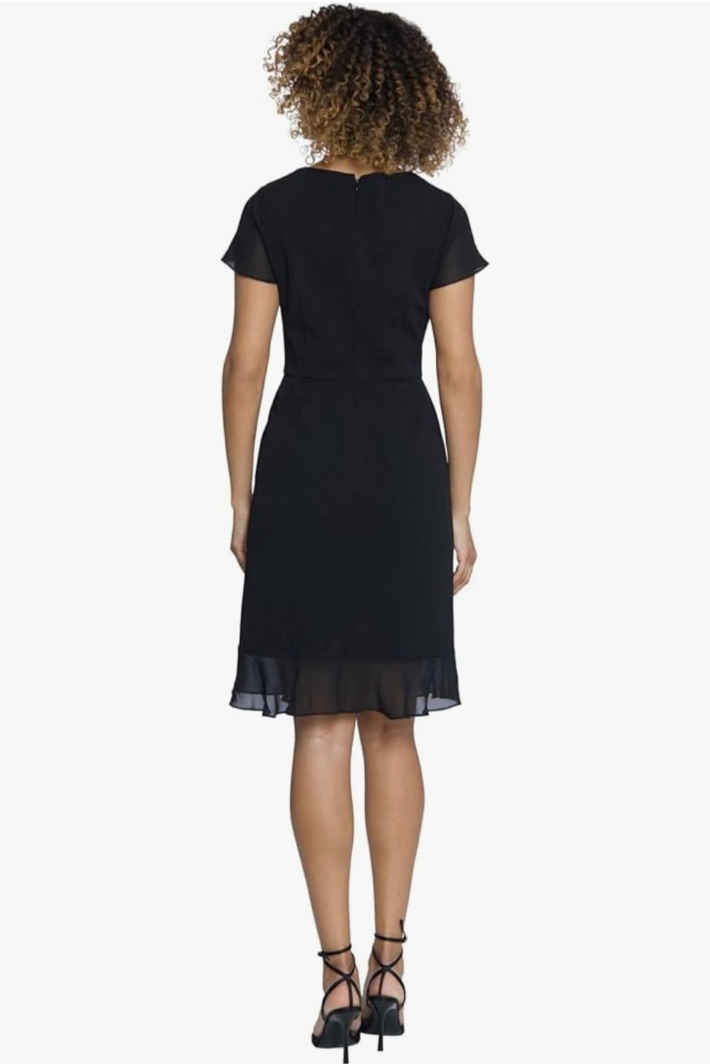 Maggy London Short Sleeve Ruffle Cocktail Dress