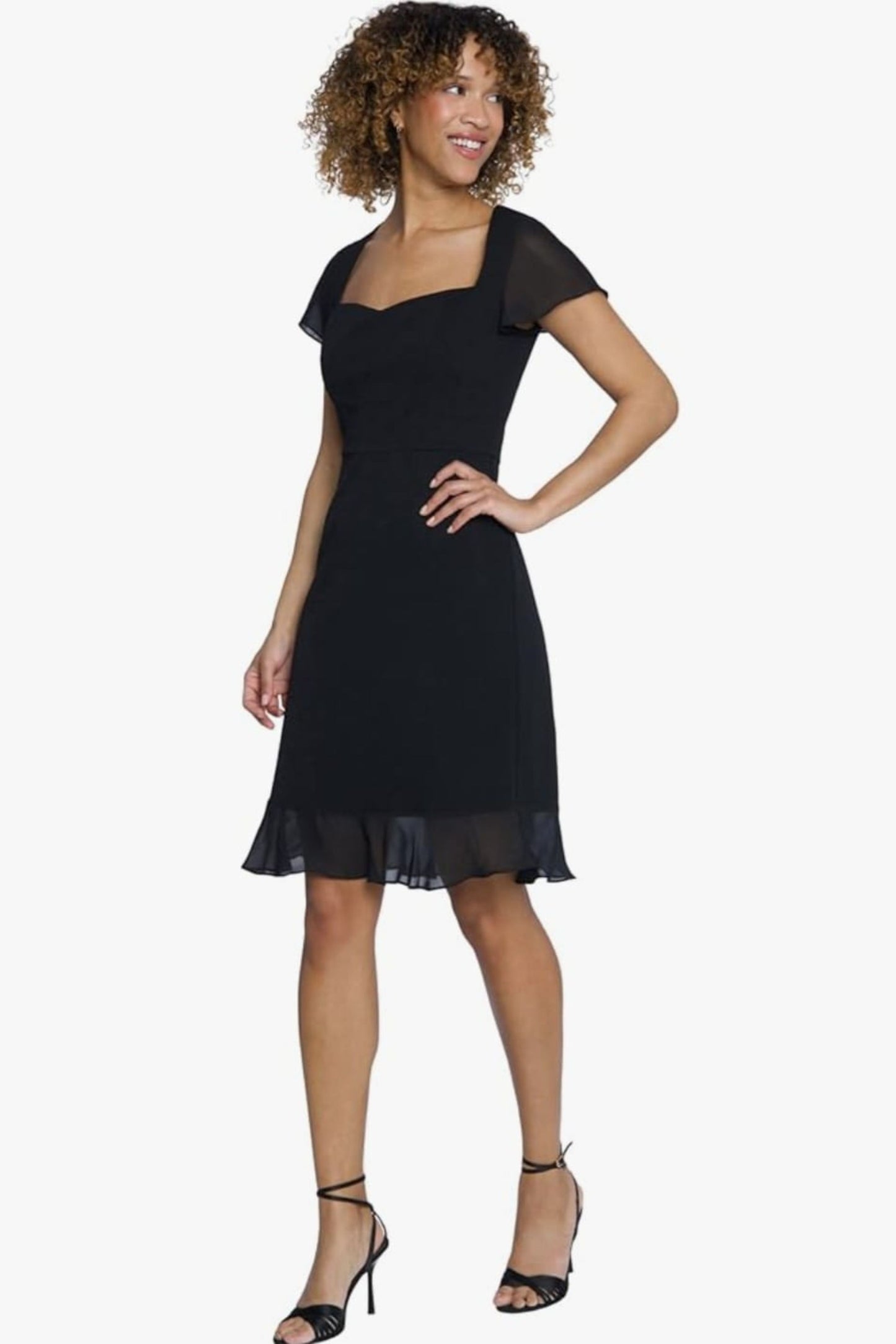 Maggy London Short Sleeve Ruffle Cocktail Dress