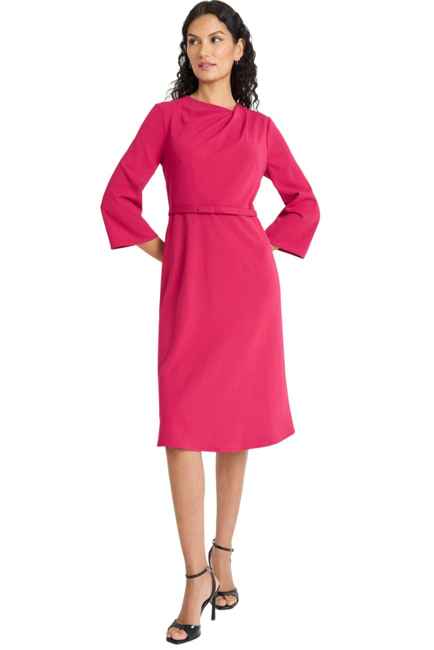 Maggy London 3/4 Sleeve A-Line Dress