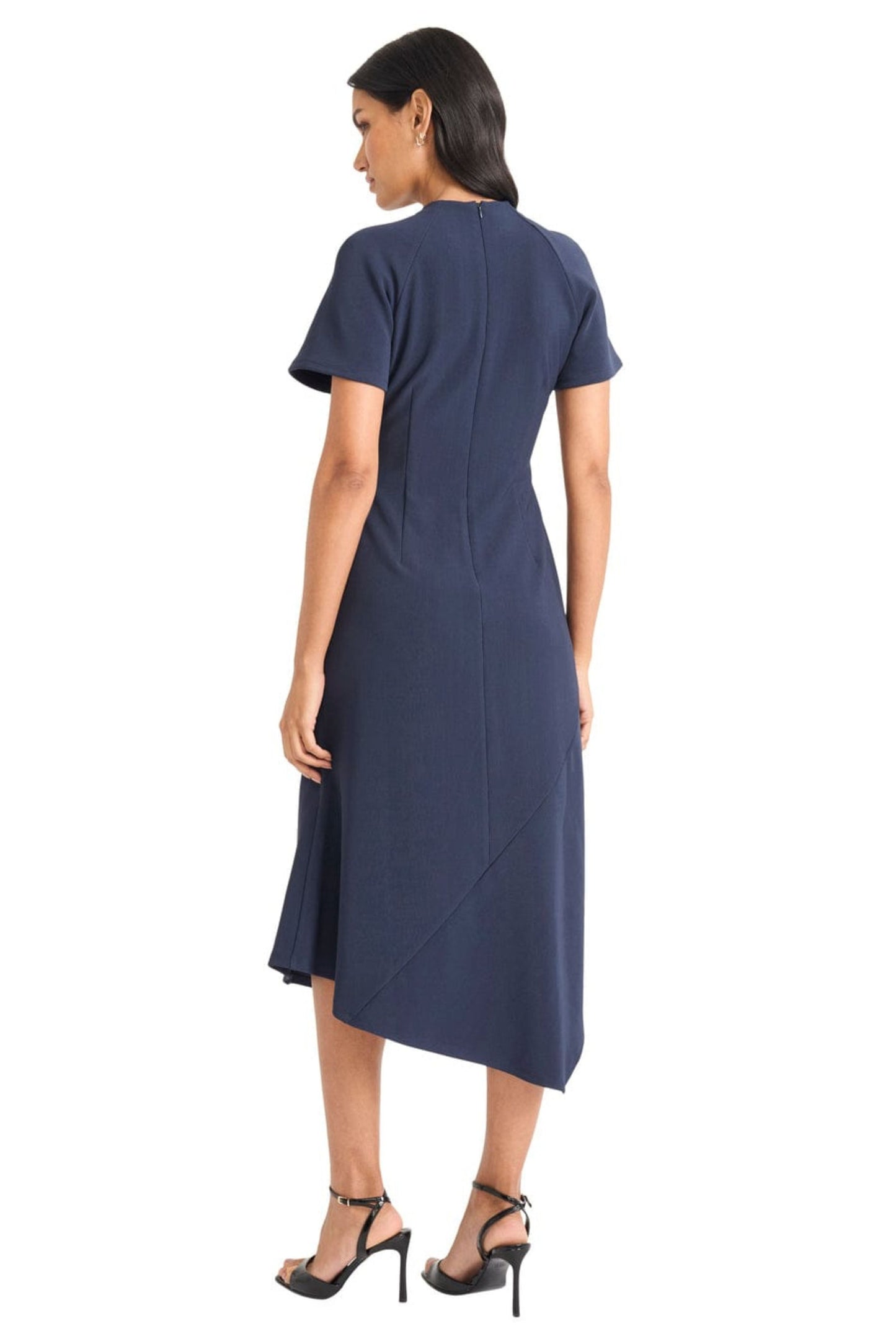 Maggy London Short Sleeve Midi A-Line Dress