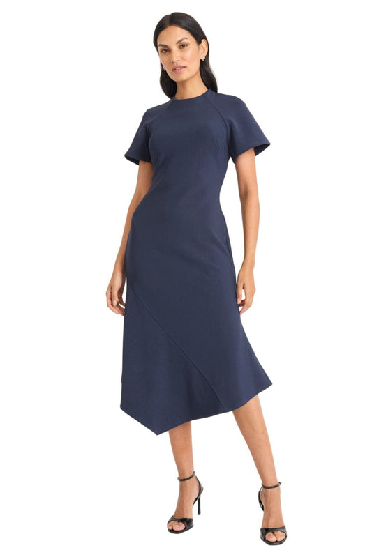 Maggy London Short Sleeve Midi A-Line Dress