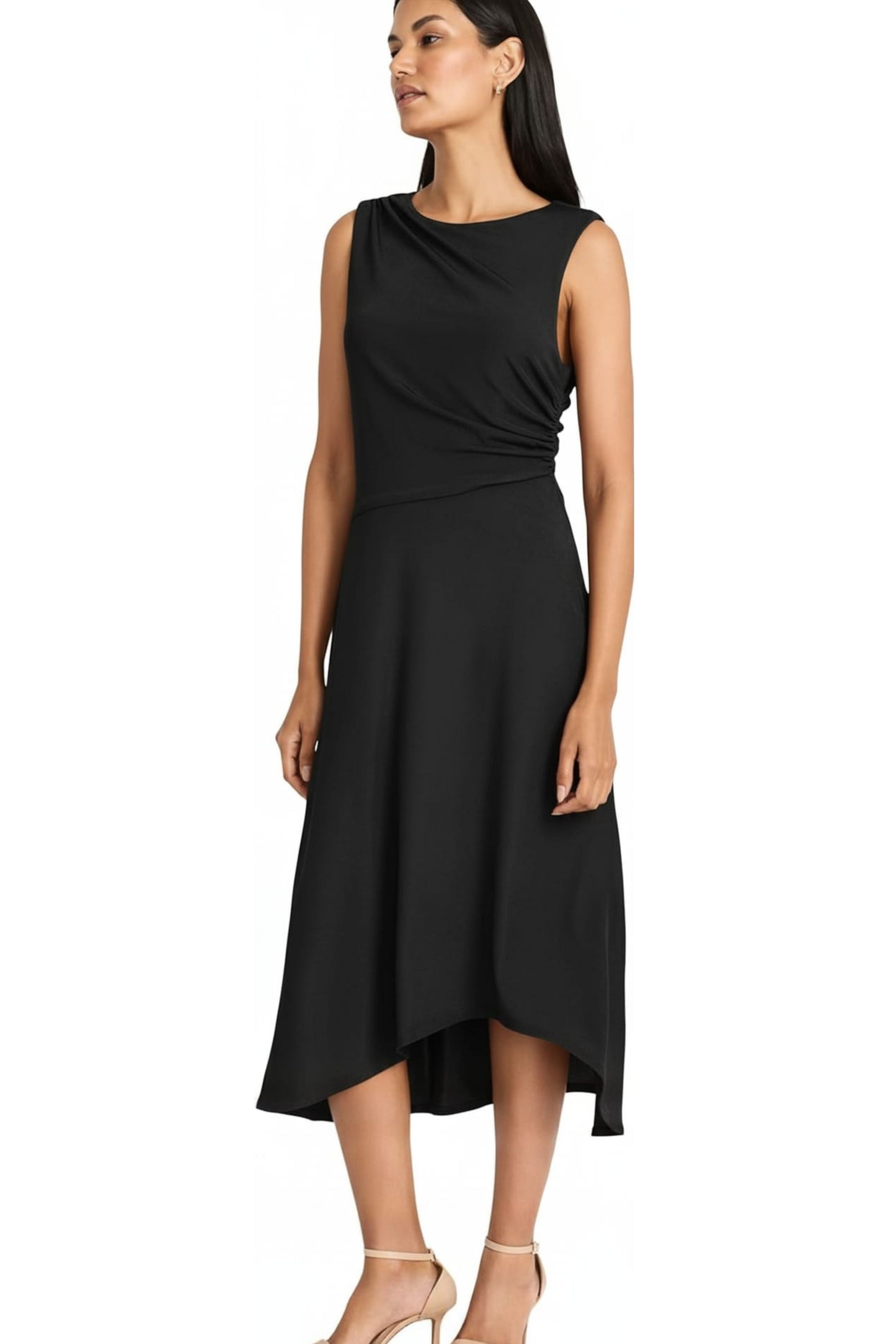 Maggy London Sleeveless Hi-Lo Midi Dress