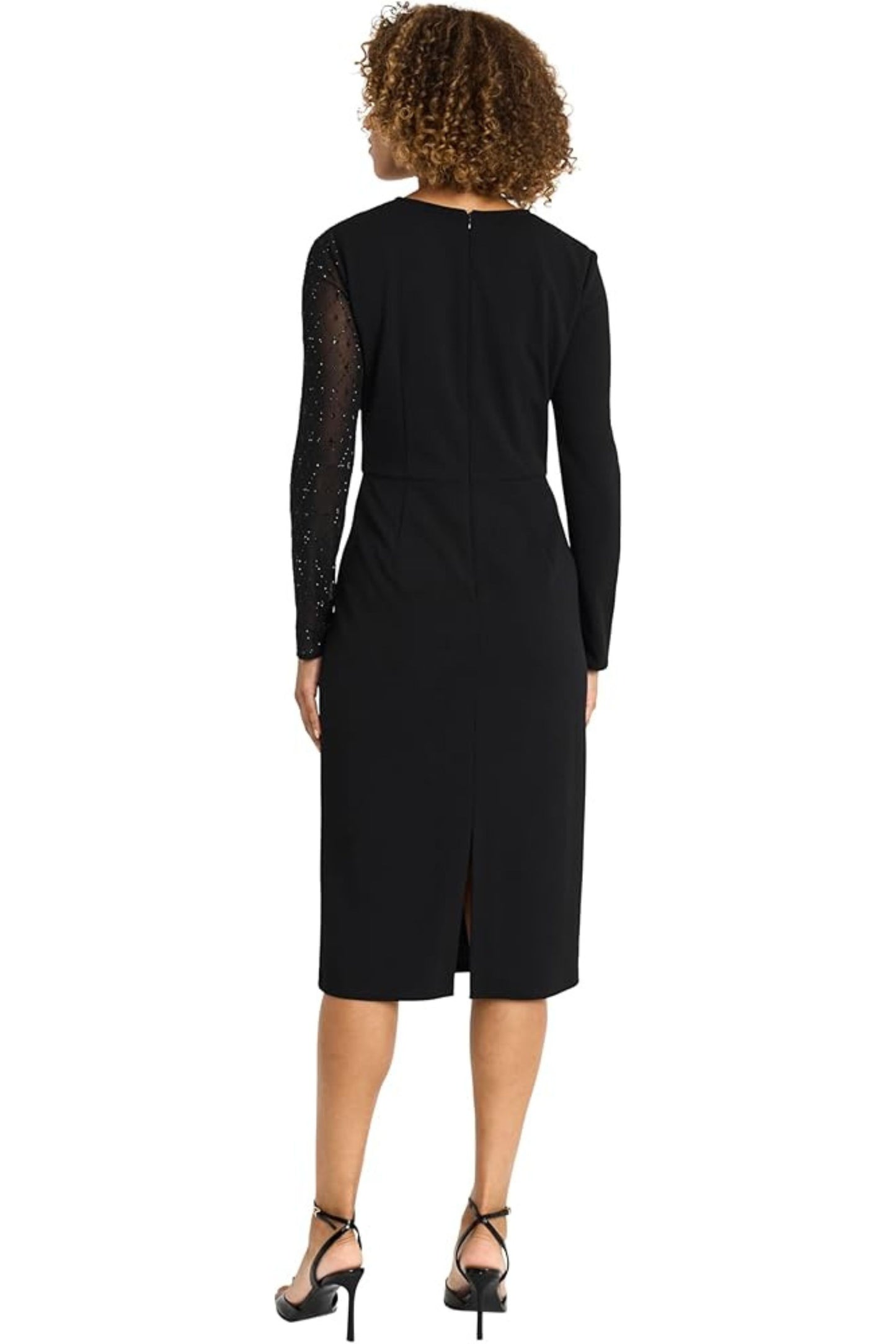 Maggy London Long Sleeve Sheath Midi Cocktail Dress