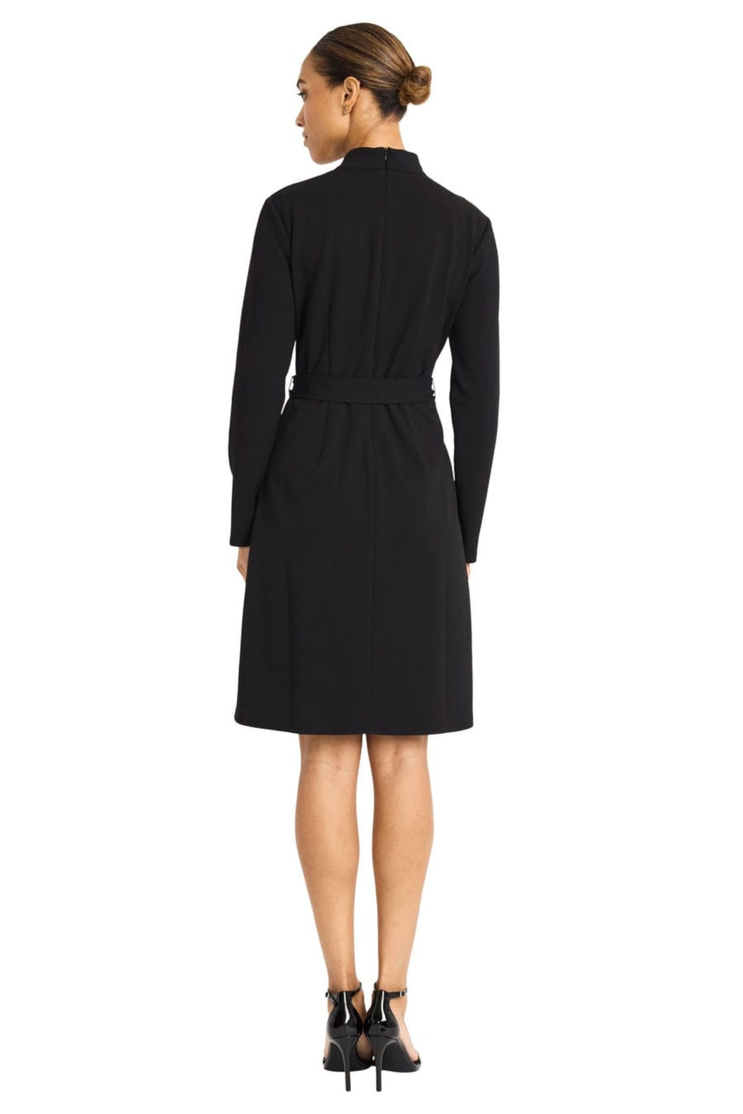 Maggy London Color Block Long Sleeve A-Line Dress