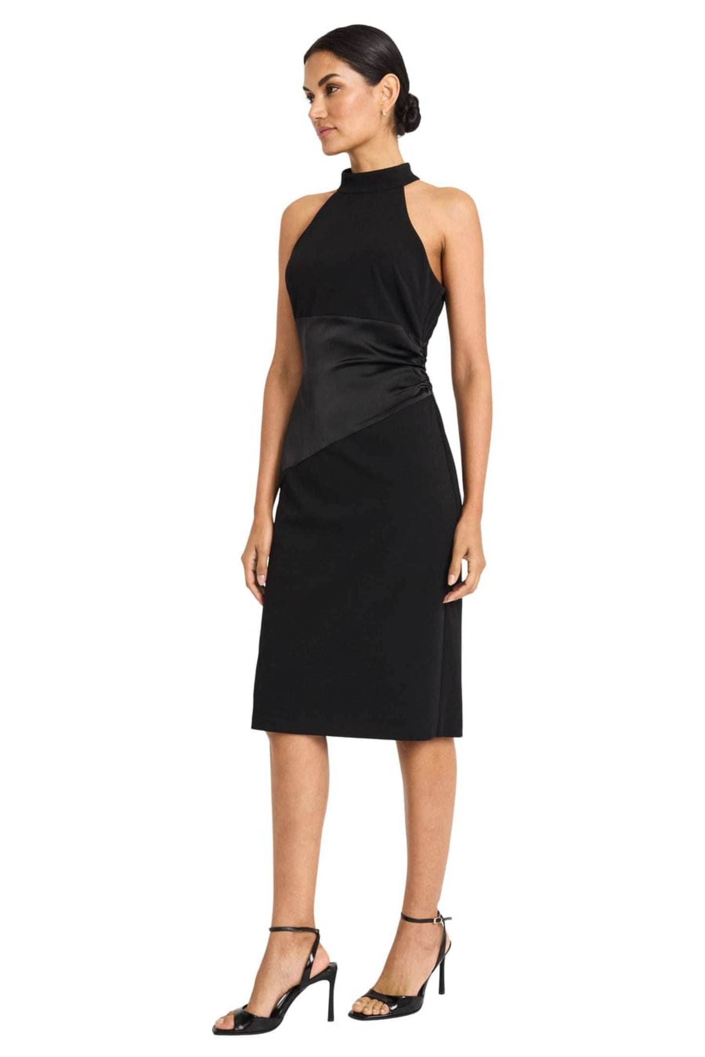 Maggy London Halter Sheath Midi Cocktail Dress