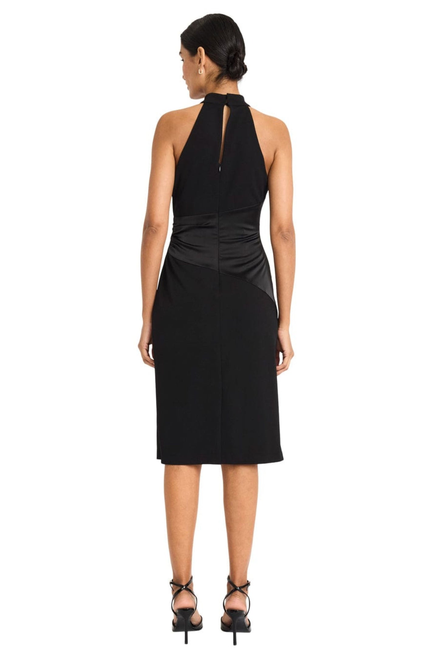 Maggy London Halter Sheath Midi Cocktail Dress