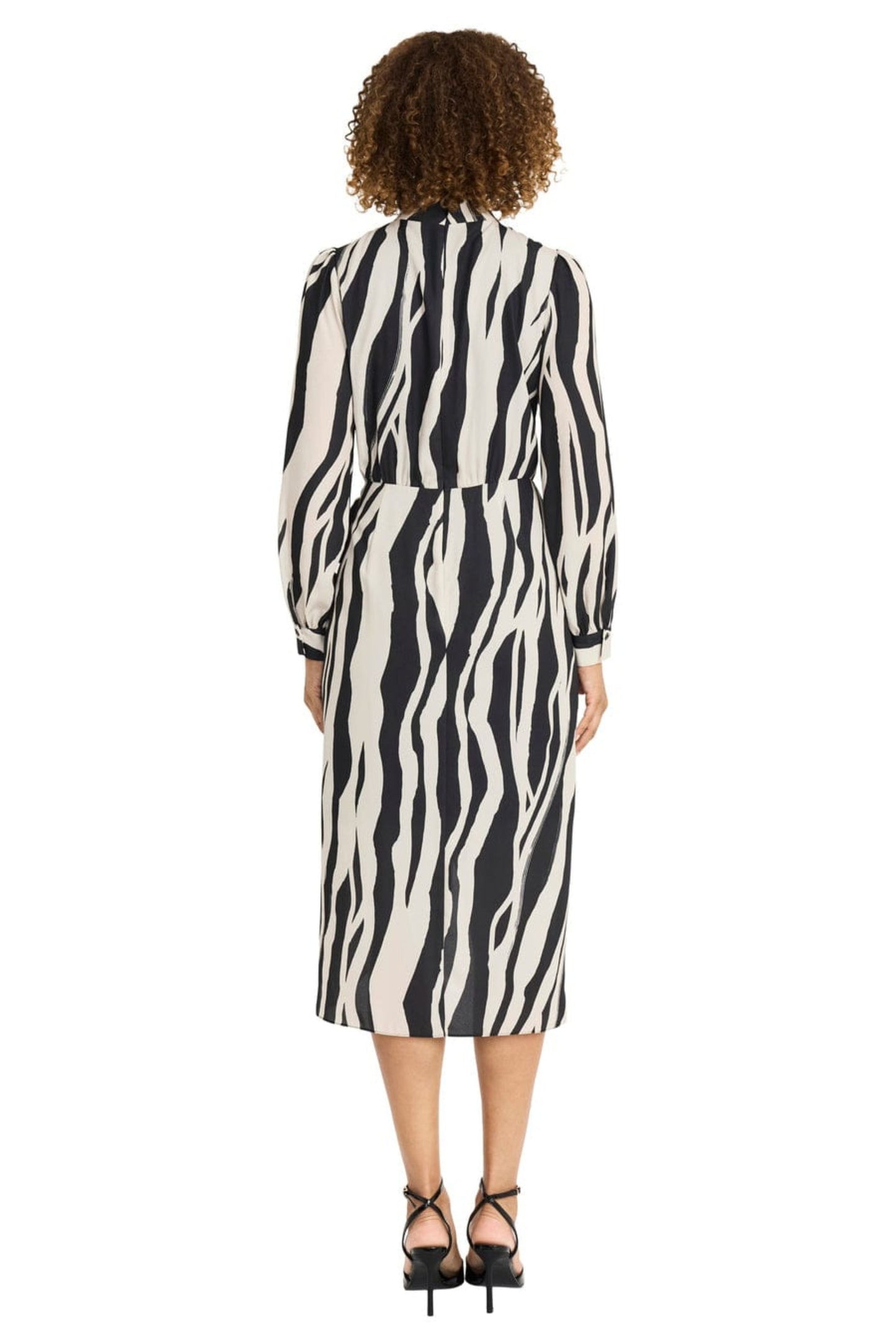 Maggy London Animal Print Long Sleeve Midi Dress