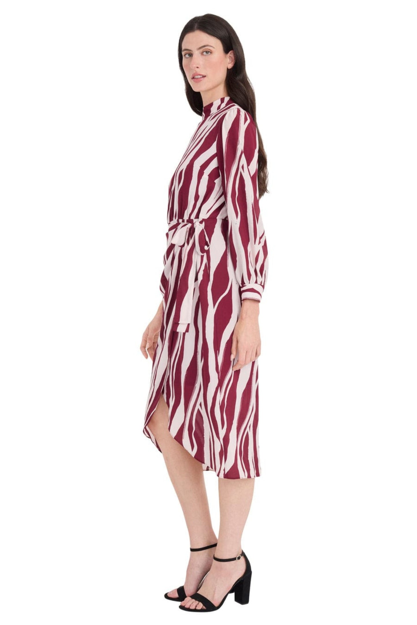 Maggy London Animal Print Long Sleeve Midi Dress