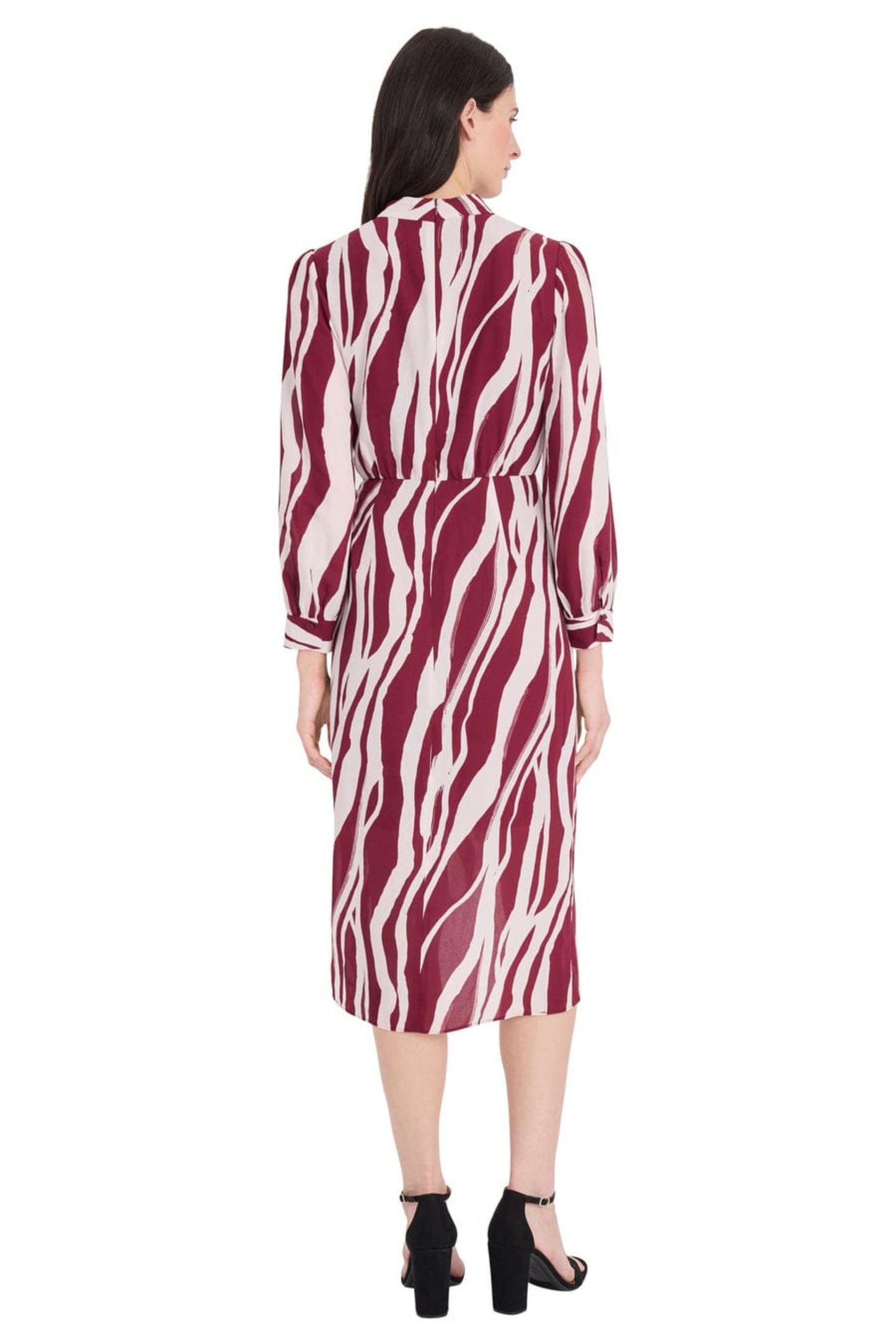 Maggy London Animal Print Long Sleeve Midi Dress