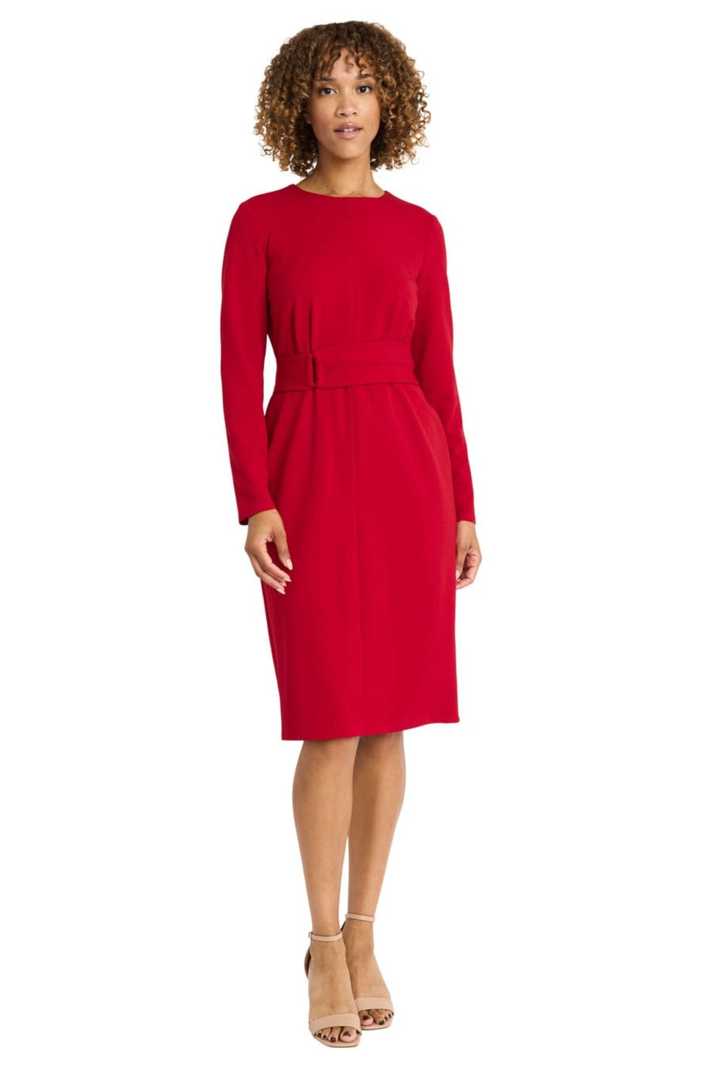 Maggy London Long Sleeve Midi Sheath Dress