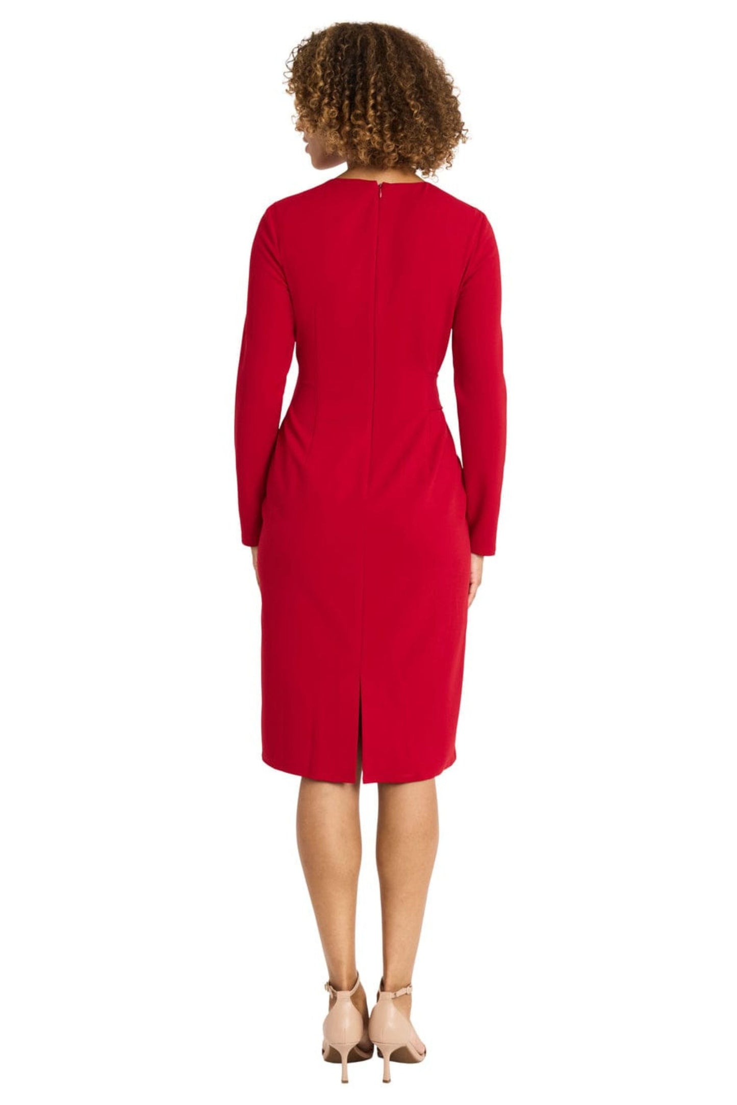Maggy London Long Sleeve Midi Sheath Dress