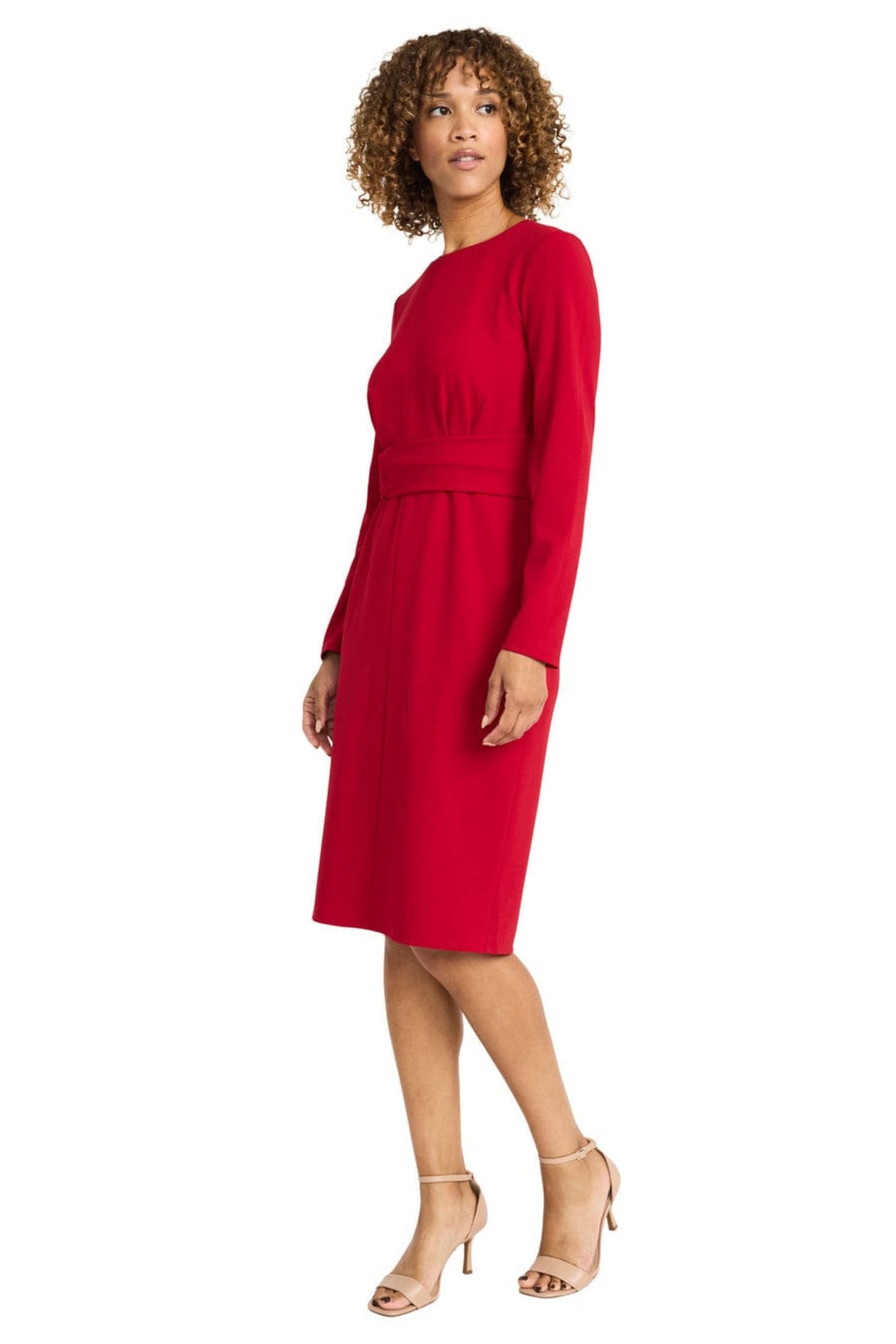 Maggy London Long Sleeve Midi Sheath Dress