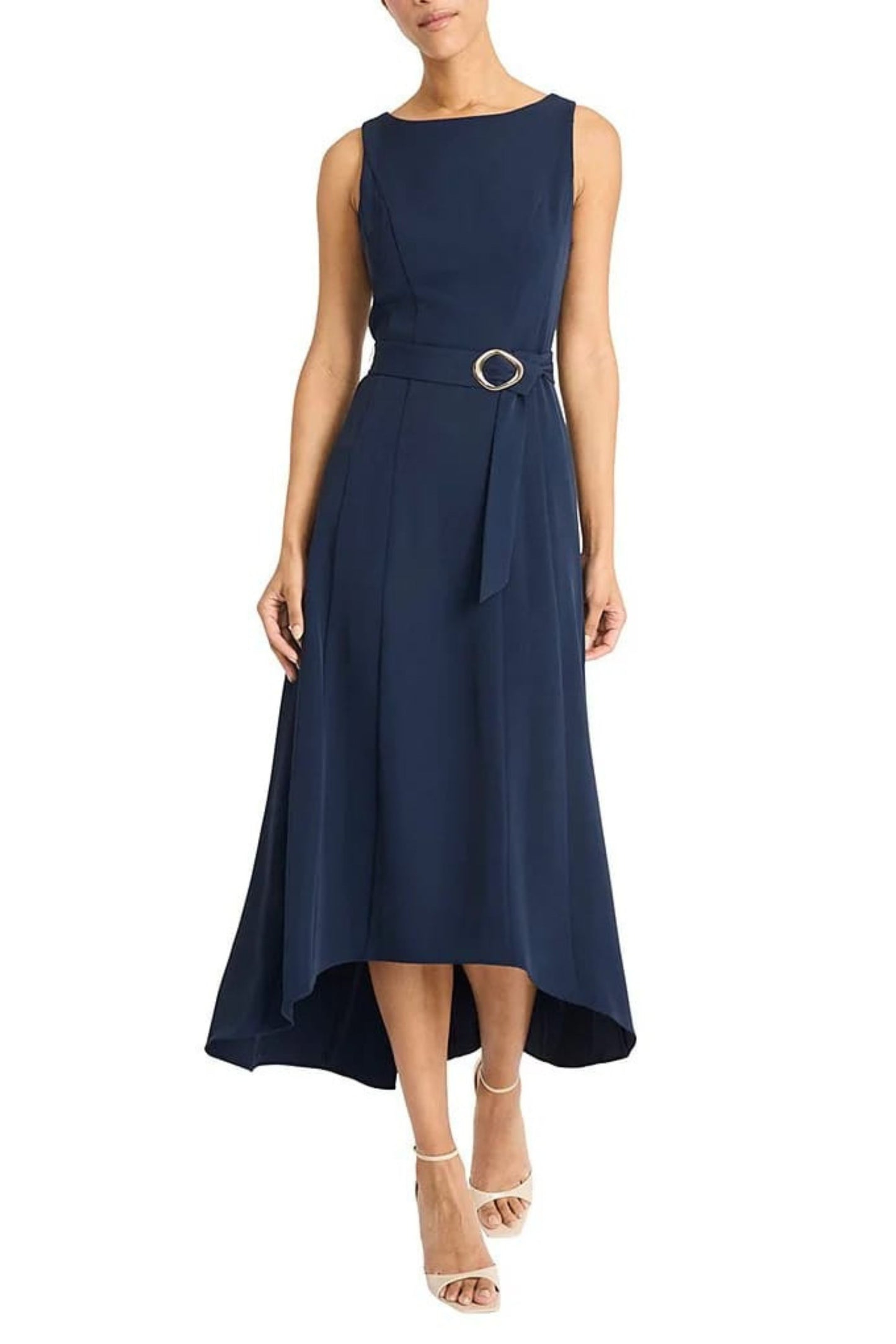 Maggy London Fit & Flare Hi-Lo Midi Dress
