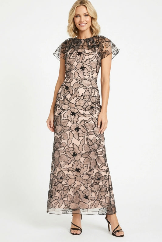 Maggy London Floral Embroidery Special Occasion Dress