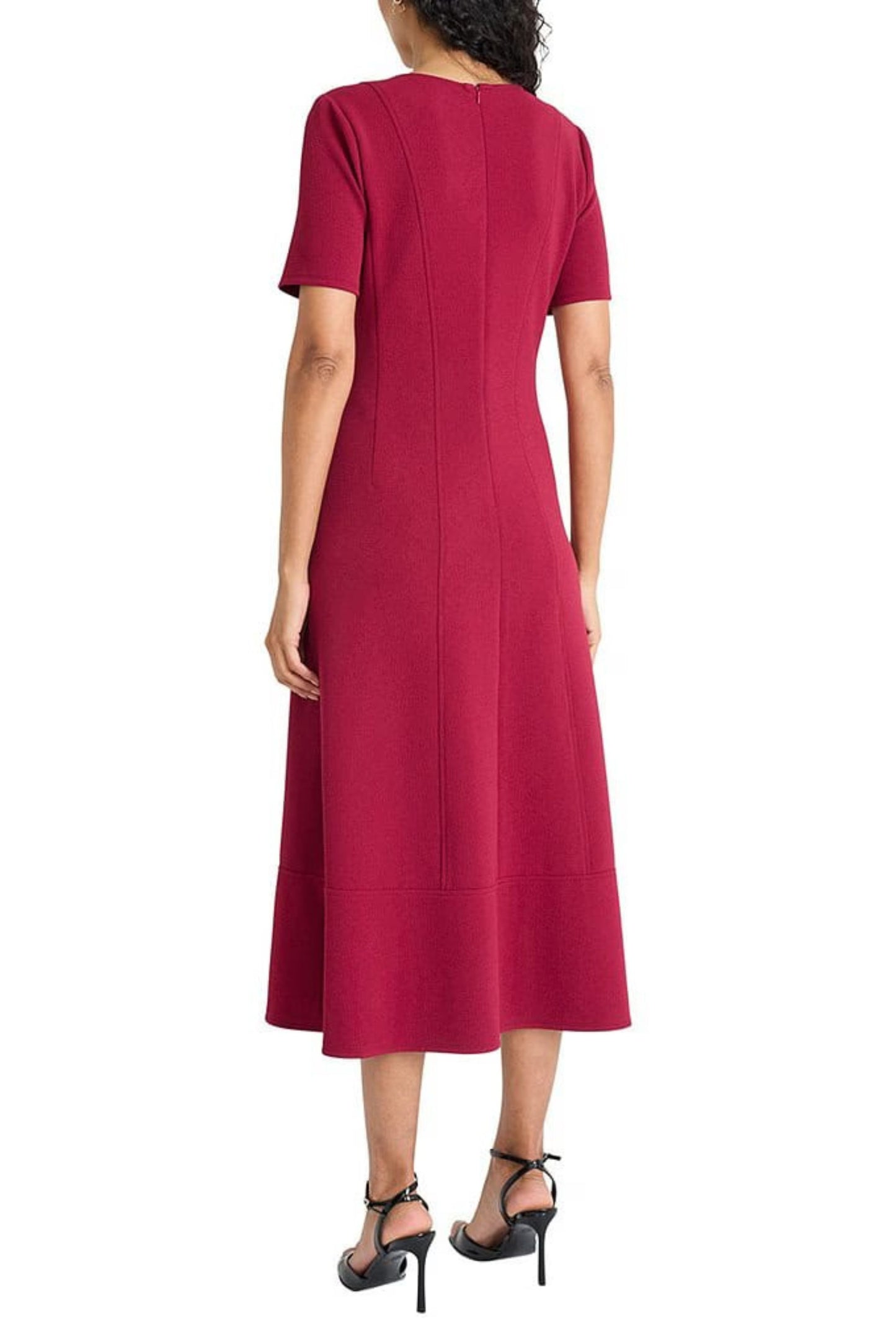 Maggy London Short Sleeve A-Line Midi Dress