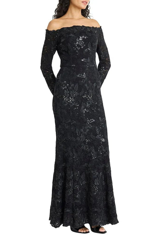 Maggy London Embroidery Lace Off The Shoulder Gown
