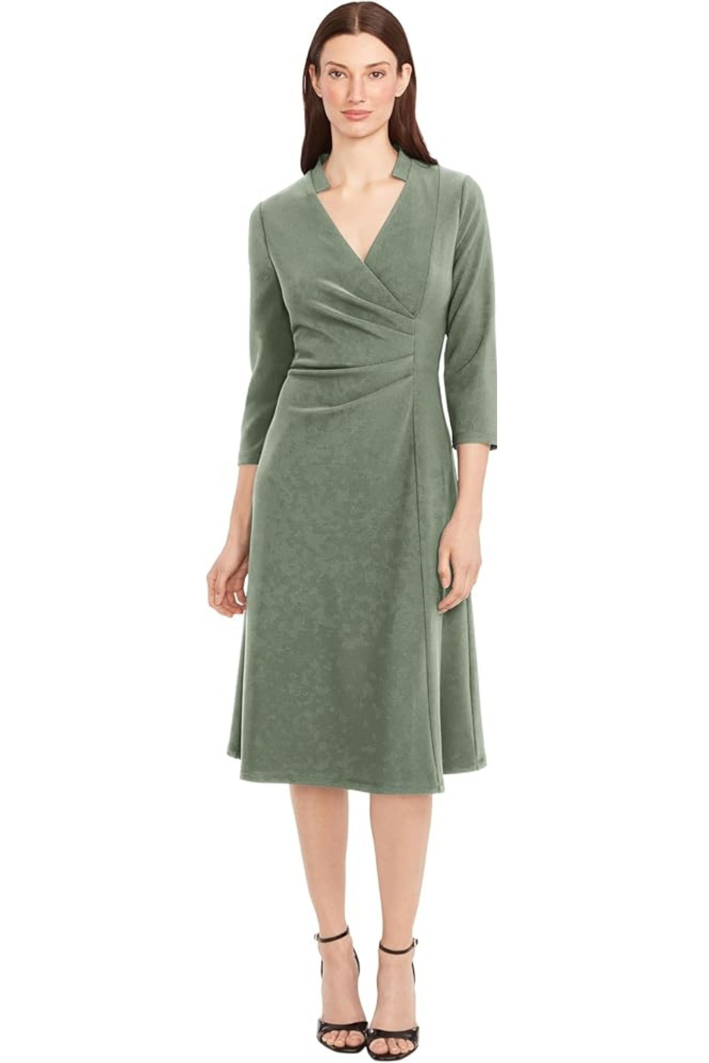 Maggy London 3/4 Sleeve A-Line Midi Dress