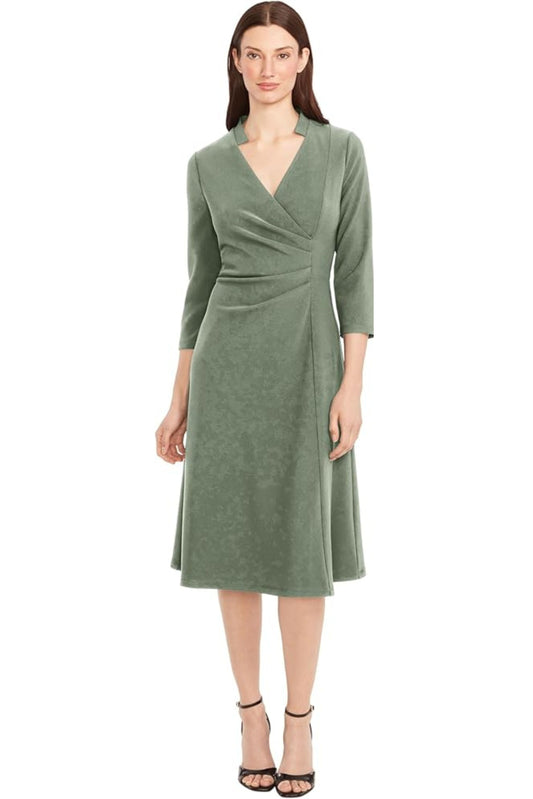 Maggy London 3/4 Sleeve A-Line Midi Dress