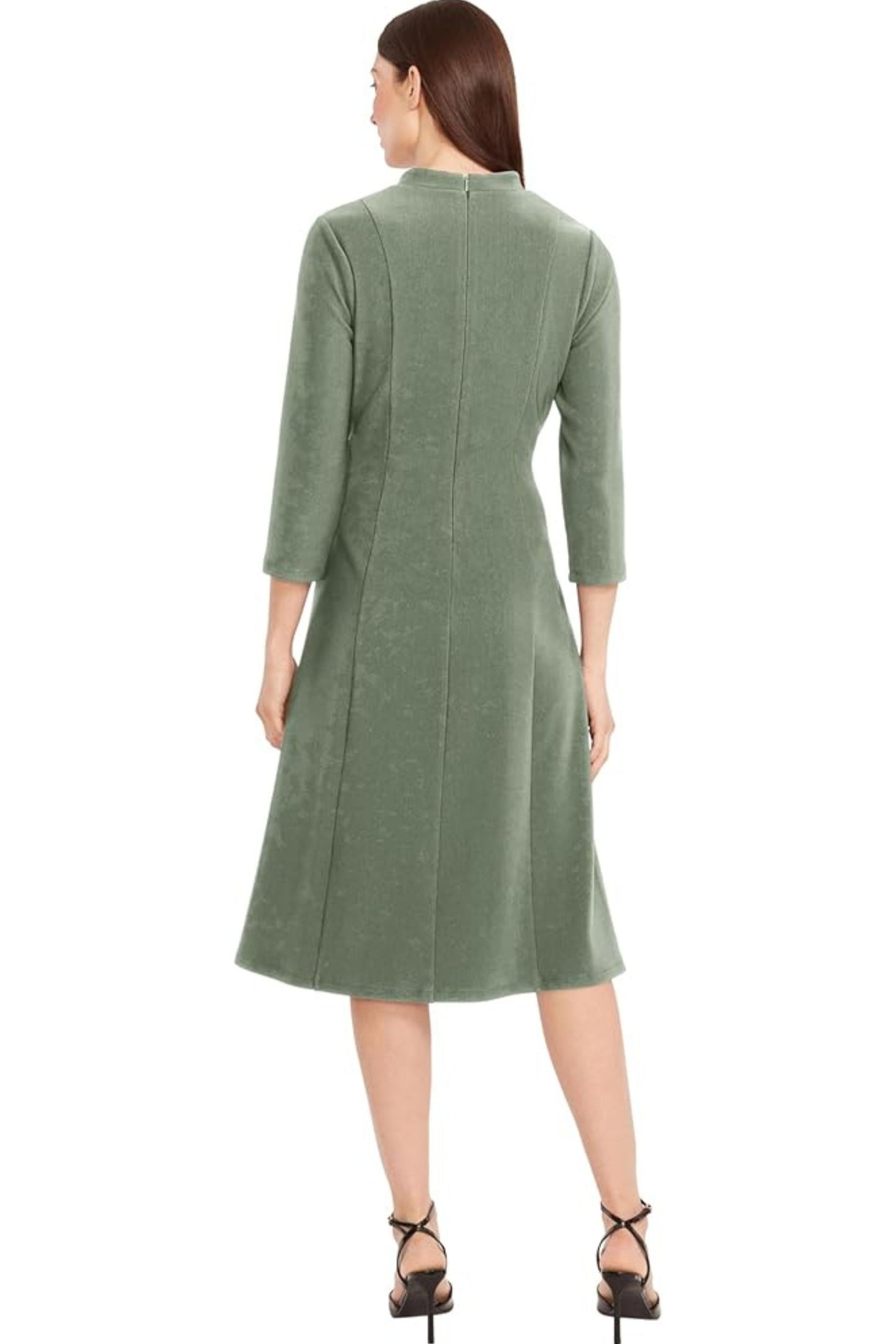 Maggy London 3/4 Sleeve A-Line Midi Dress