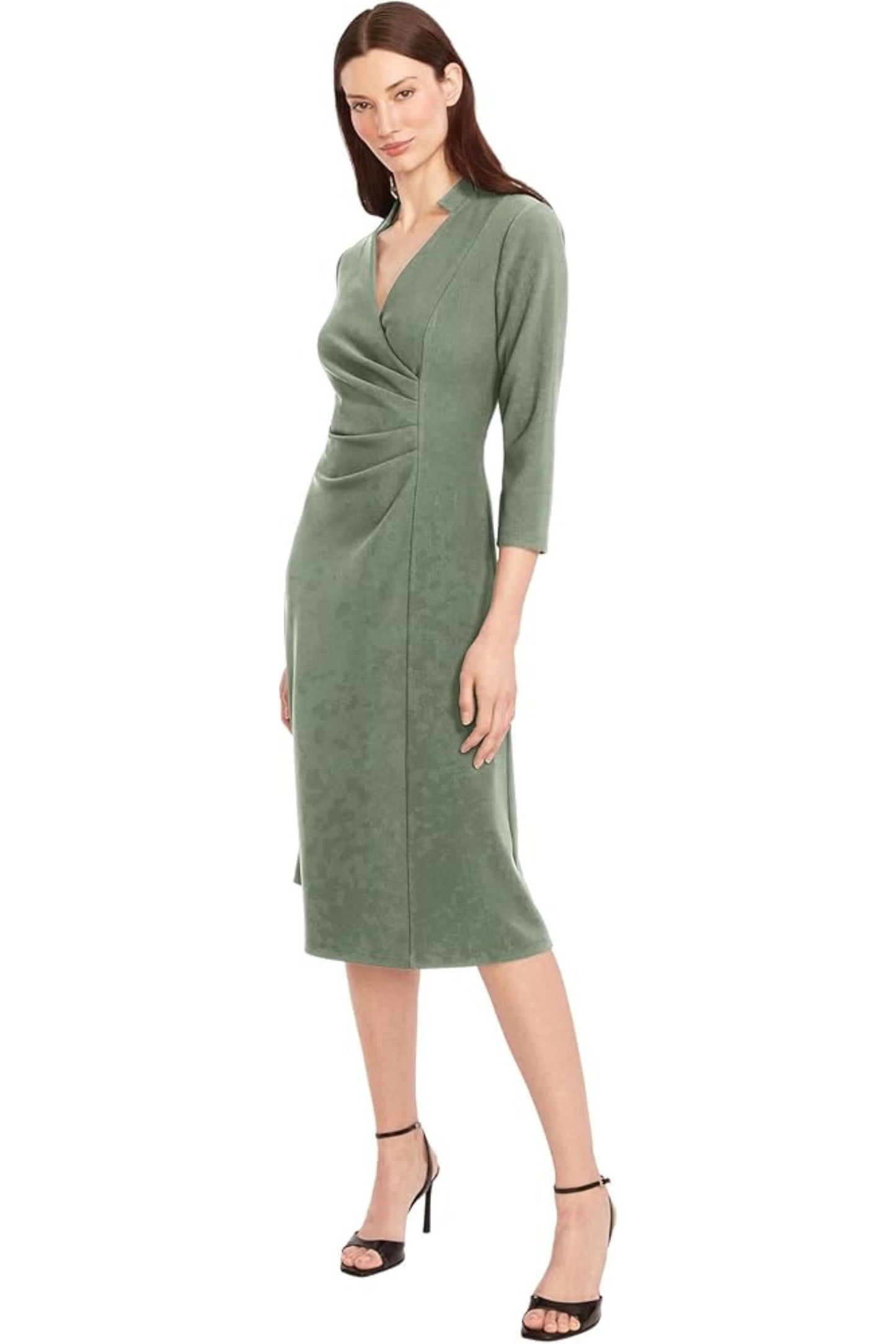 Maggy London 3/4 Sleeve A-Line Midi Dress