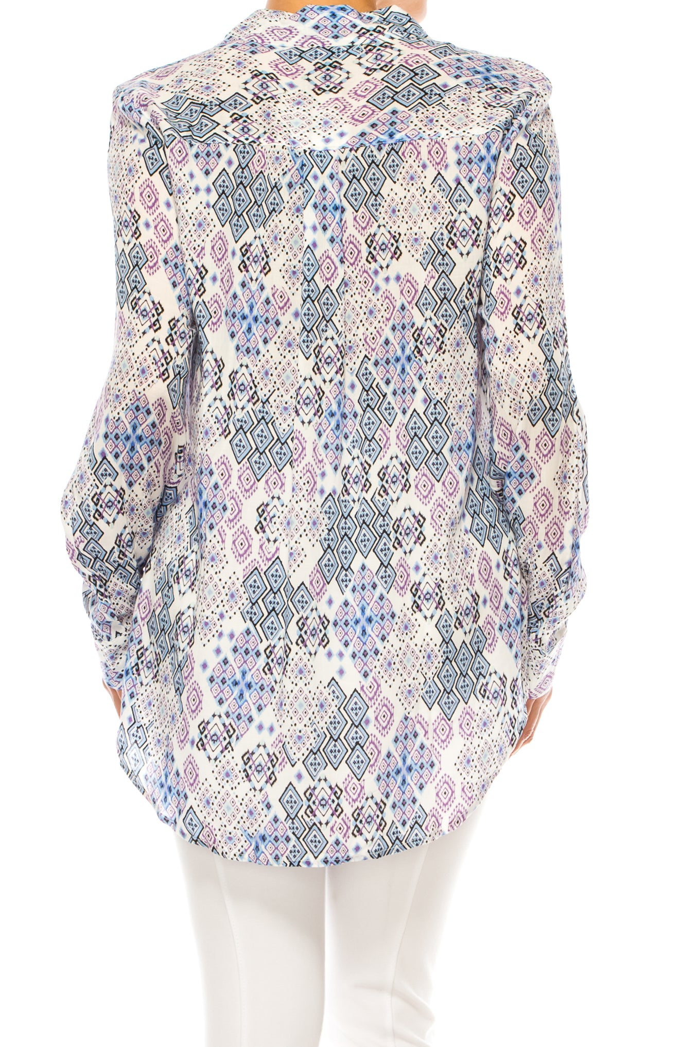 Grand & Green Collared Button Down Top