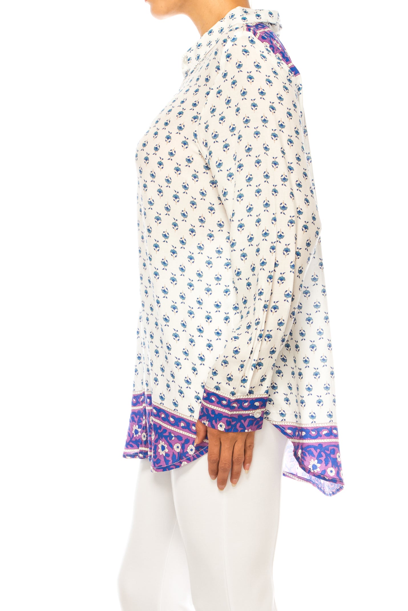 Grand & Greene Floral Button Down Long Sleeve Top