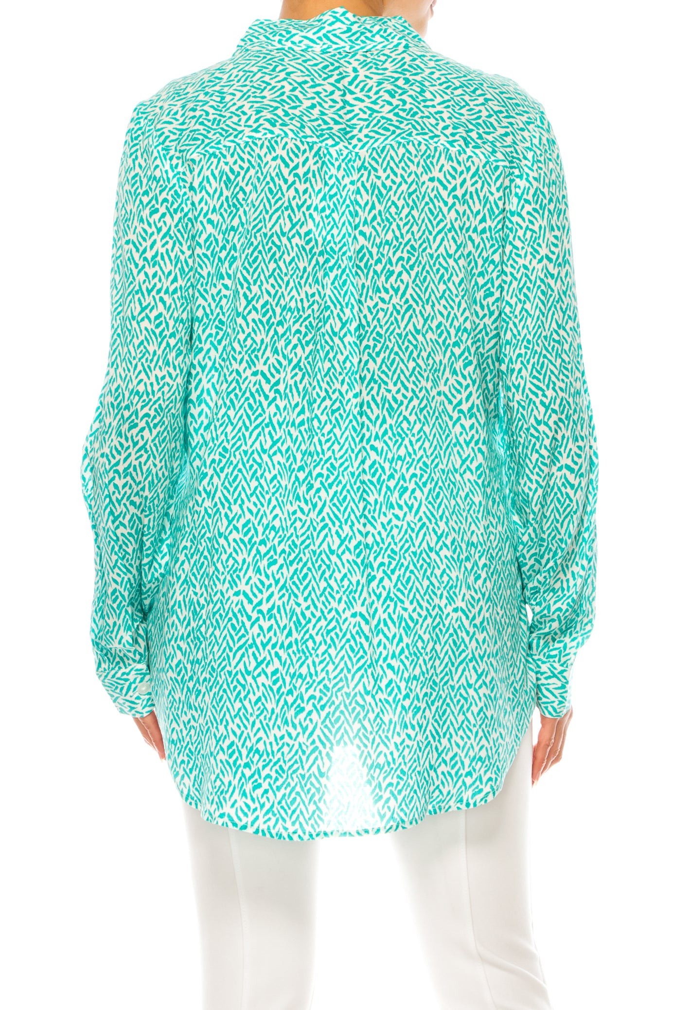 Grand & Green Collared Button Down Top