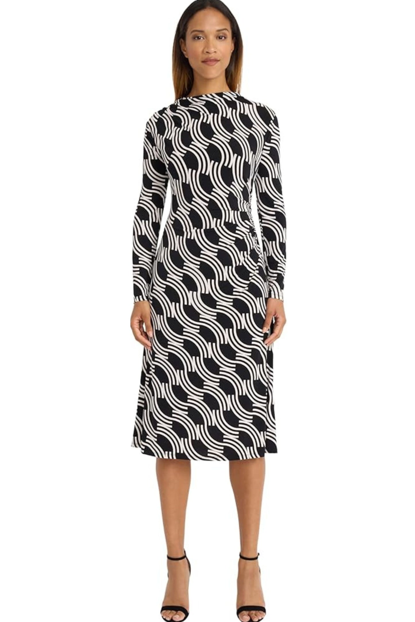 Maggy London Multi Print Fit & Flare Midi Dress