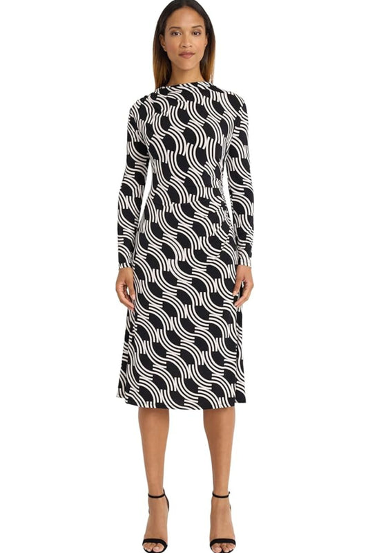 Maggy London Multi Print Fit & Flare Midi Dress