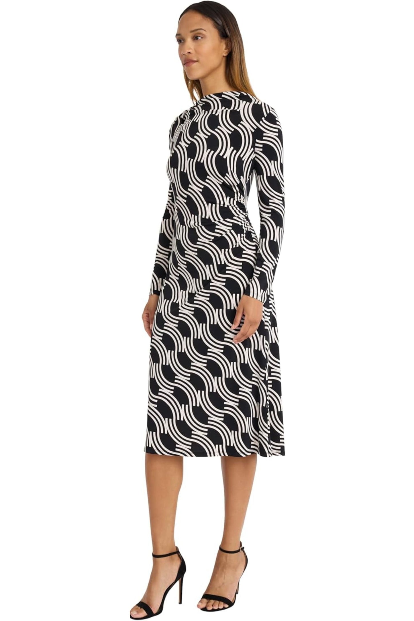 Maggy London Multi Print Fit & Flare Midi Dress
