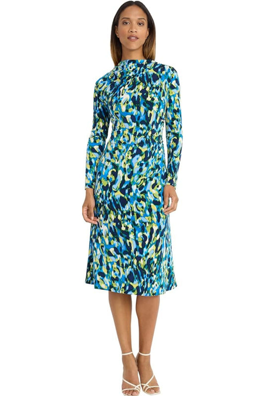 Maggy London Multi Print Fit & Flare Midi Dress