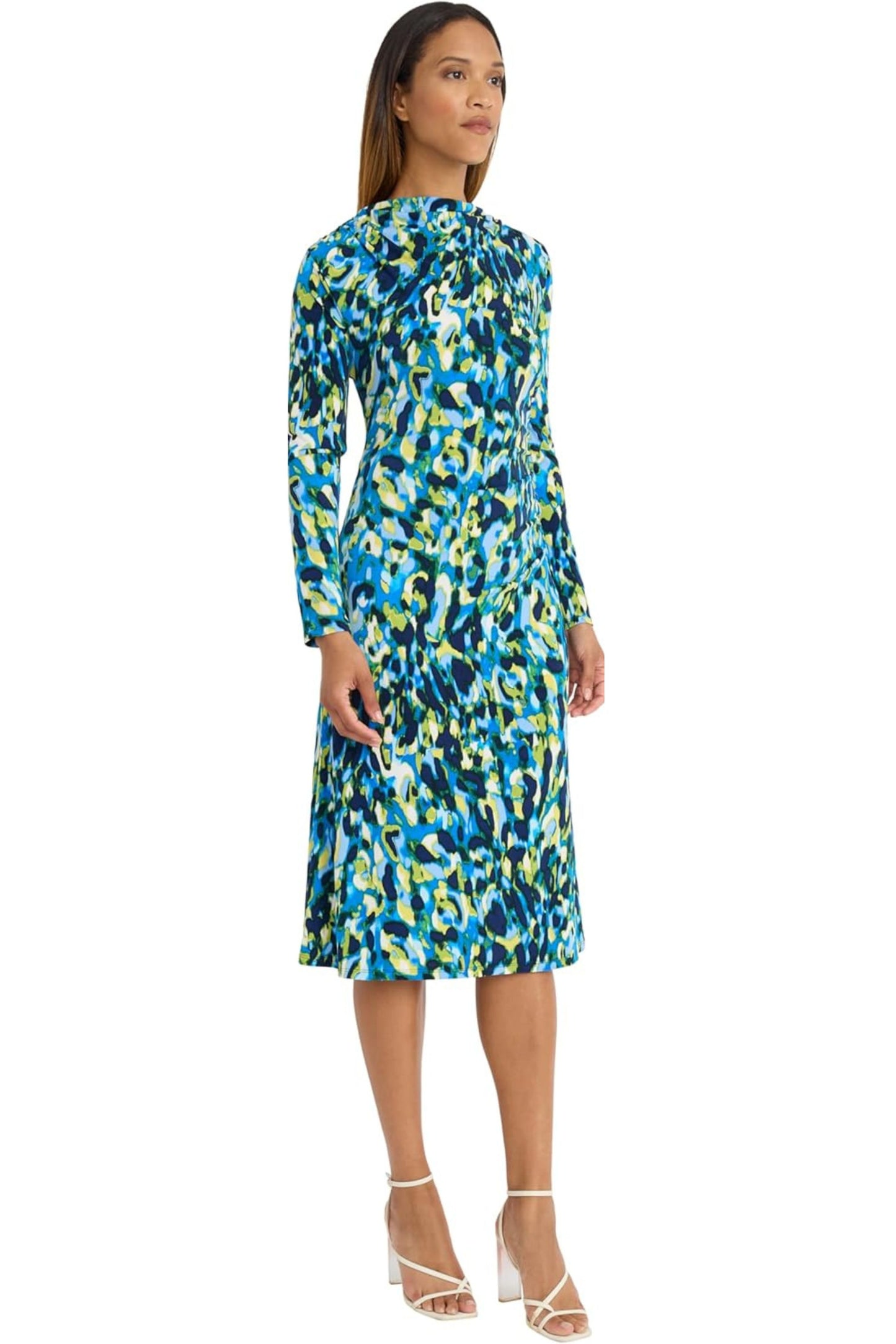 Maggy London Multi Print Fit & Flare Midi Dress