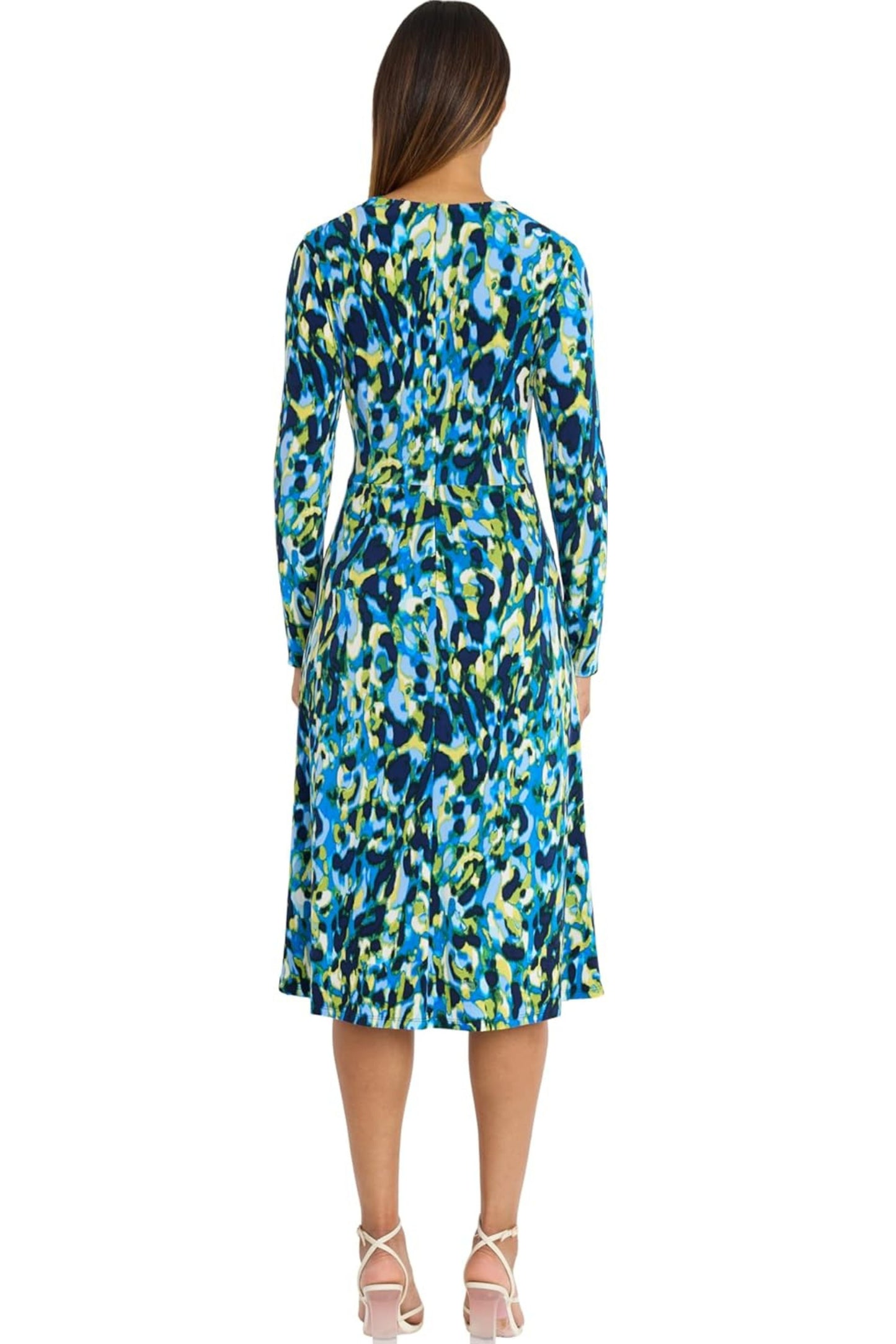 Maggy London Multi Print Fit & Flare Midi Dress