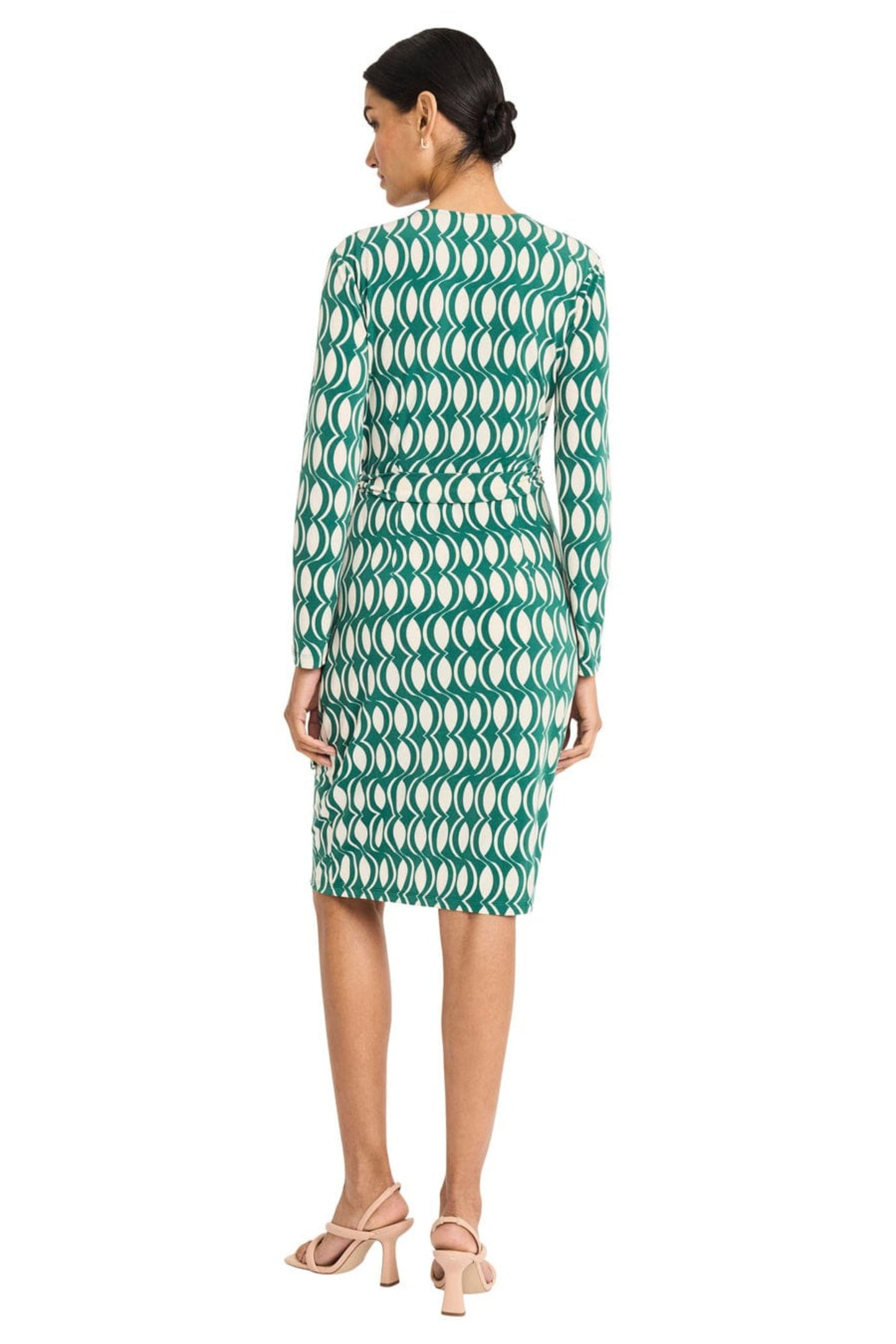 Maggy London Geo Print Long Sleeve Wrap Dress