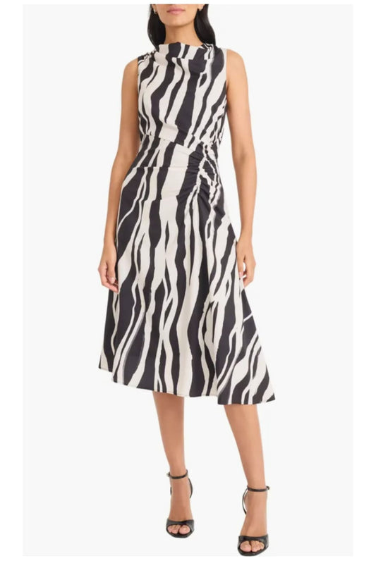 Maggy London Multi Print A-Line Midi Dress