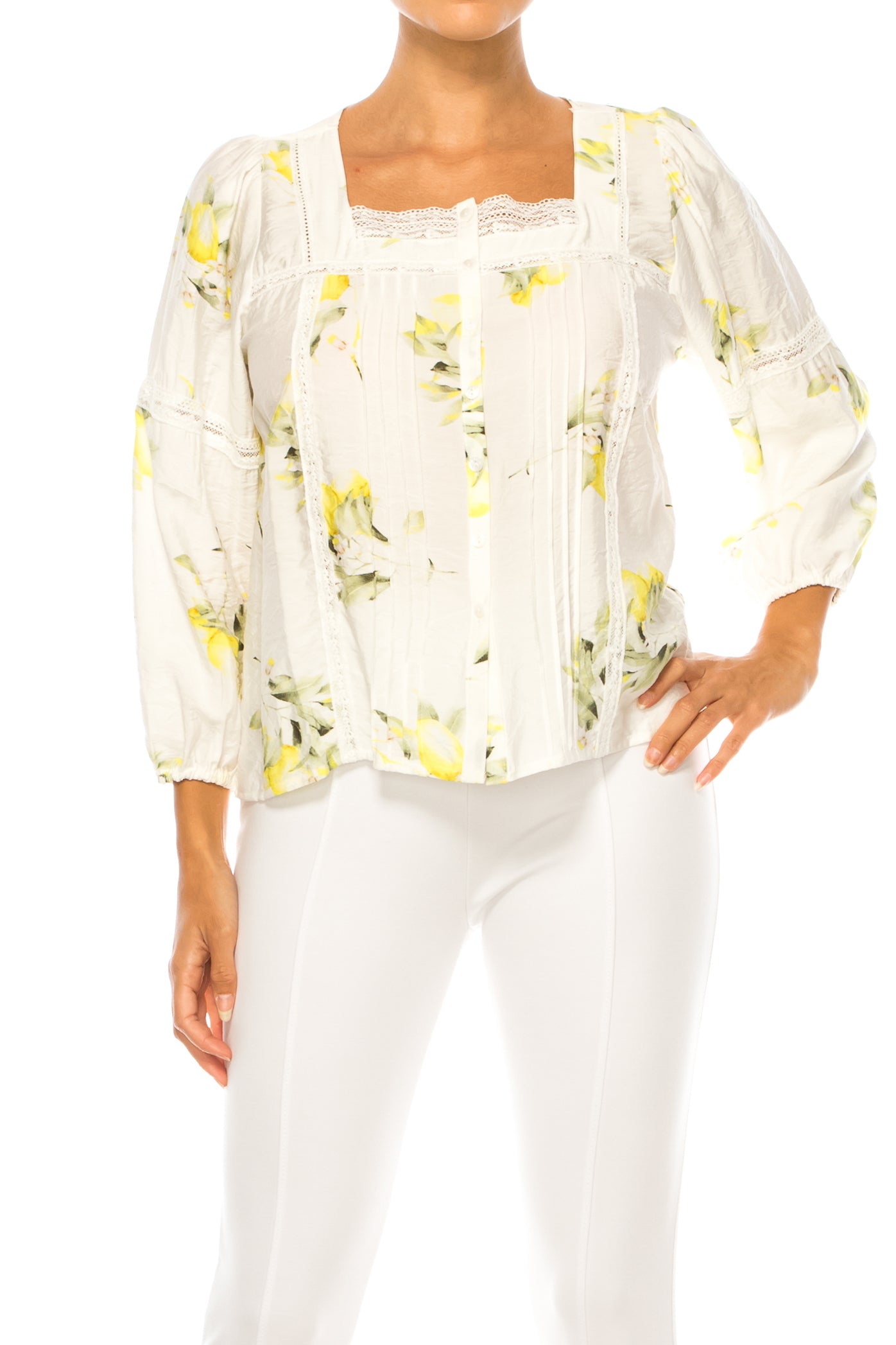 Hester & Orchard Floral Peasant Top